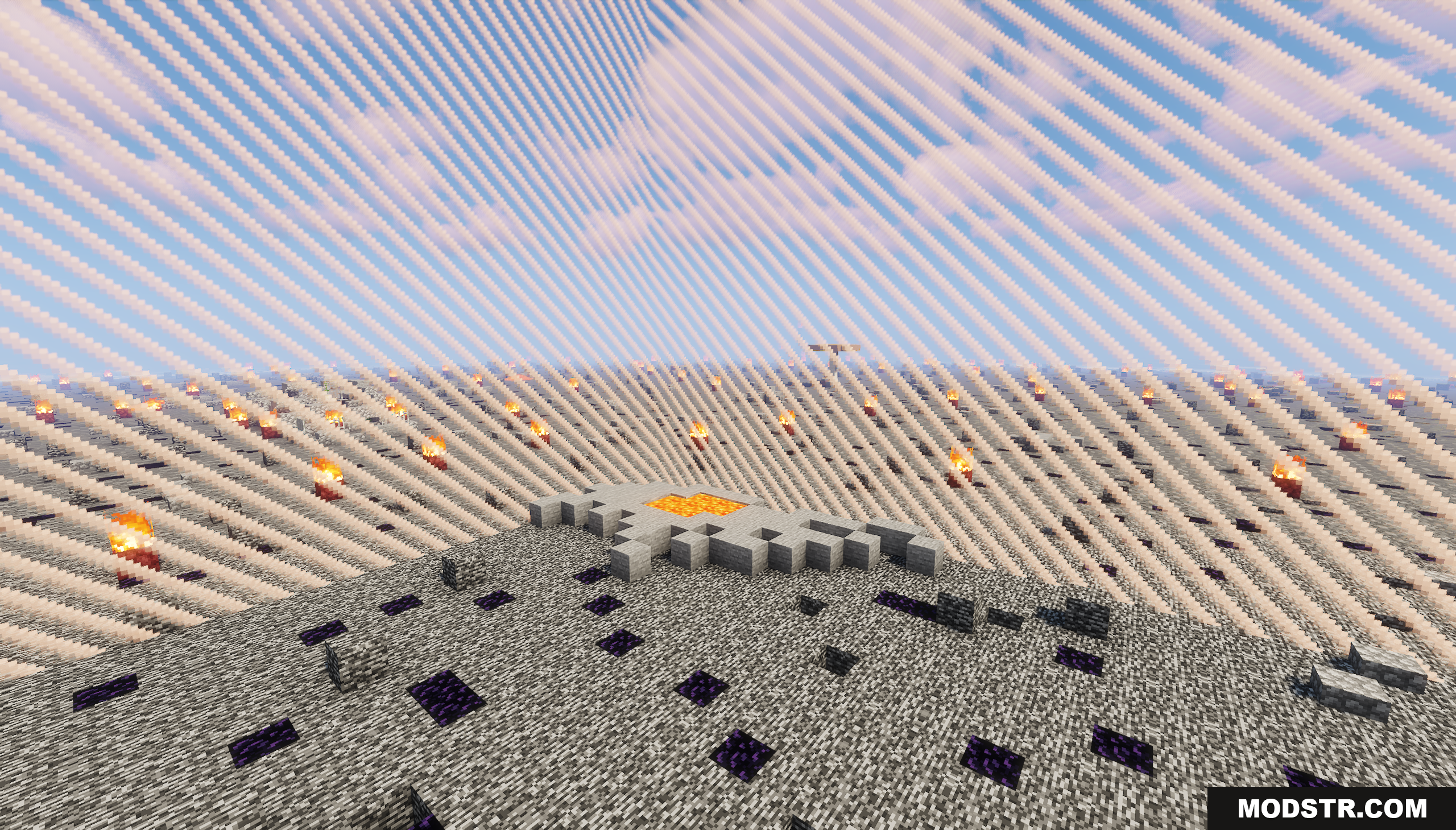 Final Battleground Map Screenshot 8 World border intersecting a desolate landscape with a small lava pool