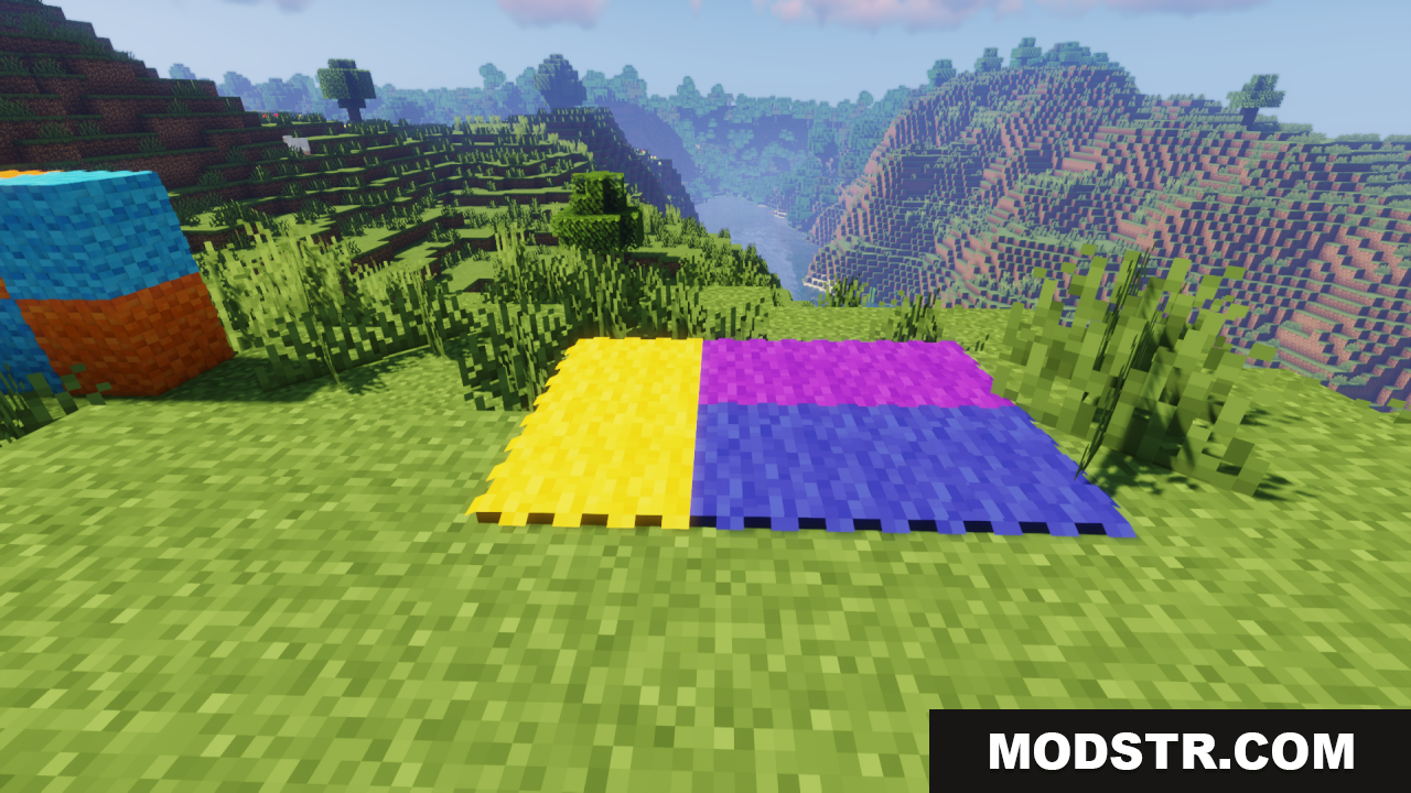 Fluffy Carpets Texture Pack Screenshot 4 A colorful fluffy carpet made of four different wool colors