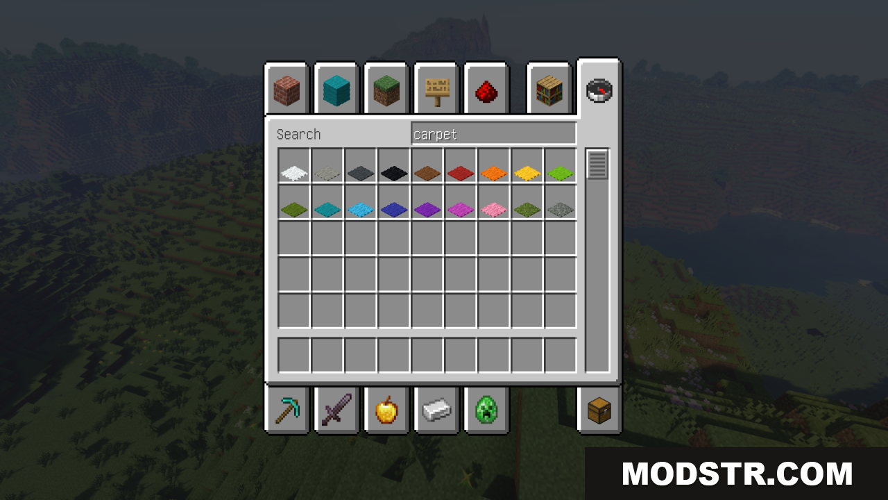 Fluffy Carpets Texture Pack Screenshot 6 Fluffy 3D carpet items in the creative inventory menu