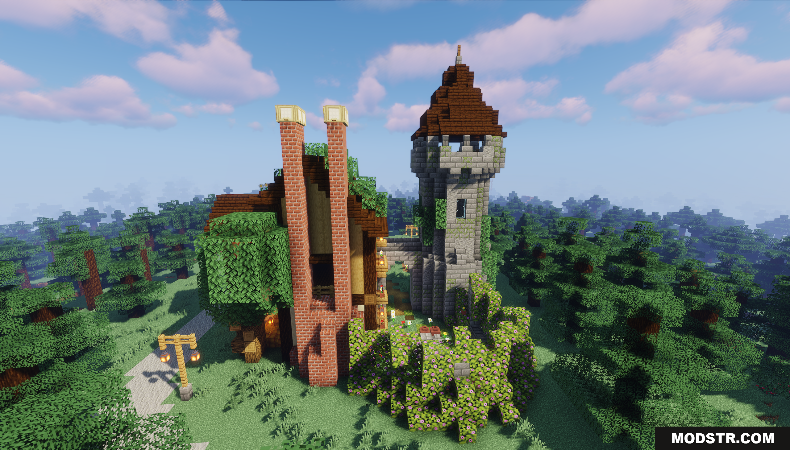Forest Dwellers House Map Screenshot 10 Forest Dweller's House with a tall stone watchtower