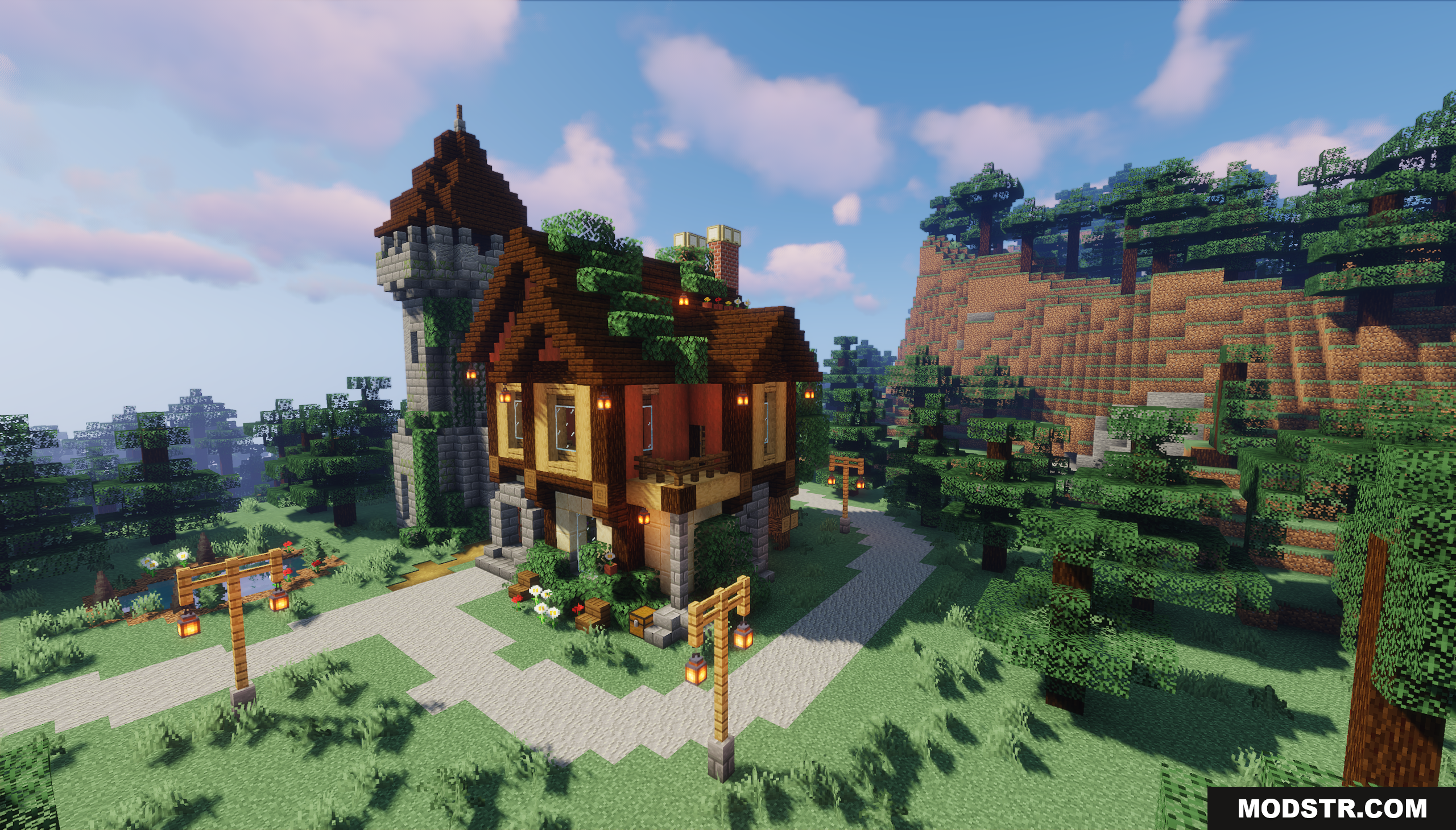 Forest Dwellers House Map Screenshot 2 A timber-frame house and stone tower surrounded by a forest