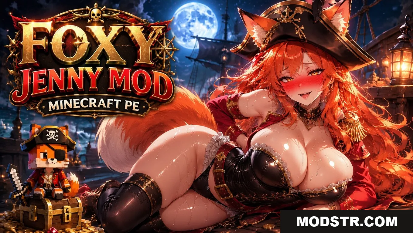 Foxy Jenny Mod for Minecraft PE 1.21 – Anime Fox Pirate Companion Addon