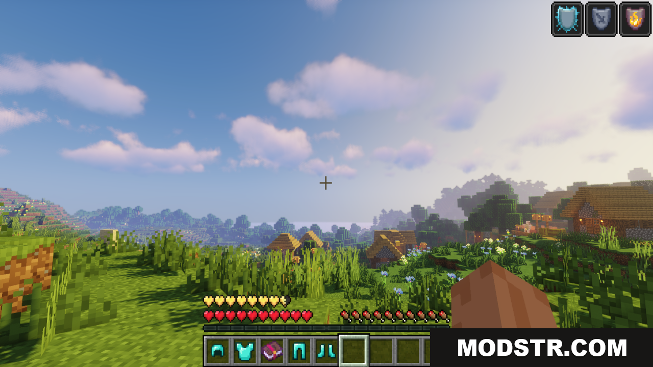 Fresh Hearts Texture Pack Screenshot 8 Player wearing armor with updated health and armor bars