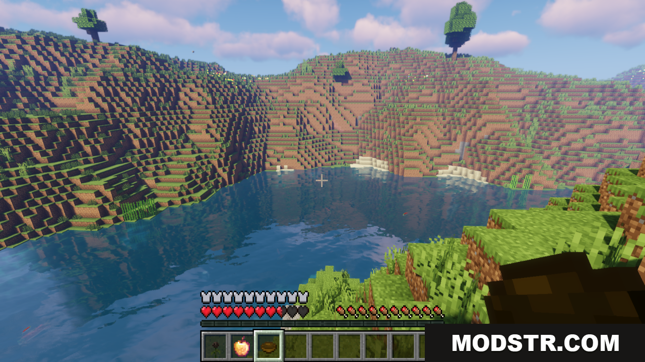 Fresh Hearts Texture Pack Screenshot 4 A clear view of the updated health bar by the water
