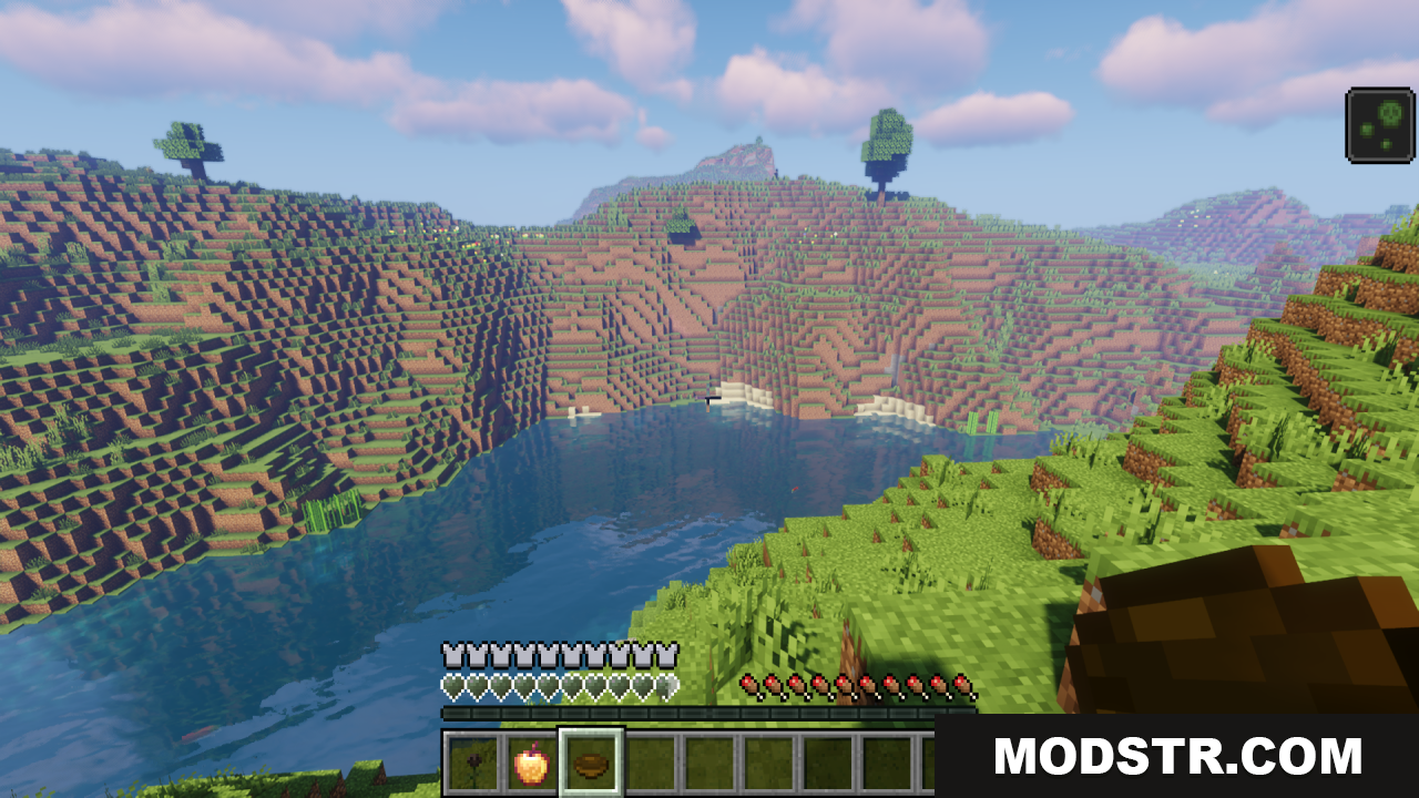 Fresh Hearts Texture Pack Screenshot 3 The player's HUD with clean and modern heart icons