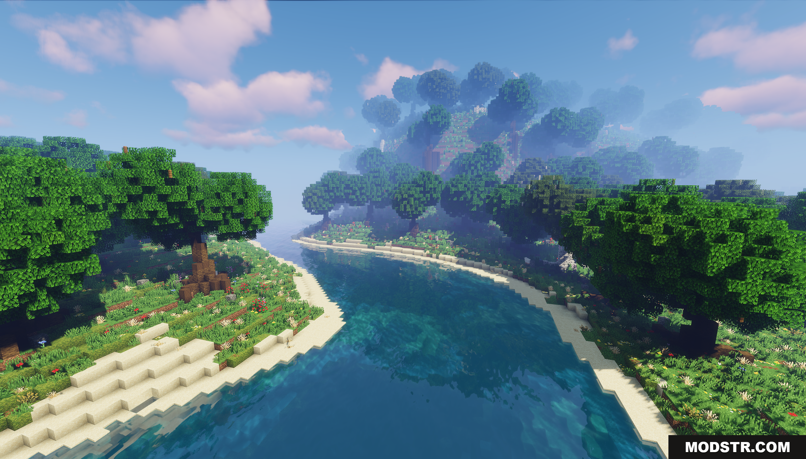 Fugue Forest Map Screenshot 6 Winding river leading towards a foggy forested hill in the distance