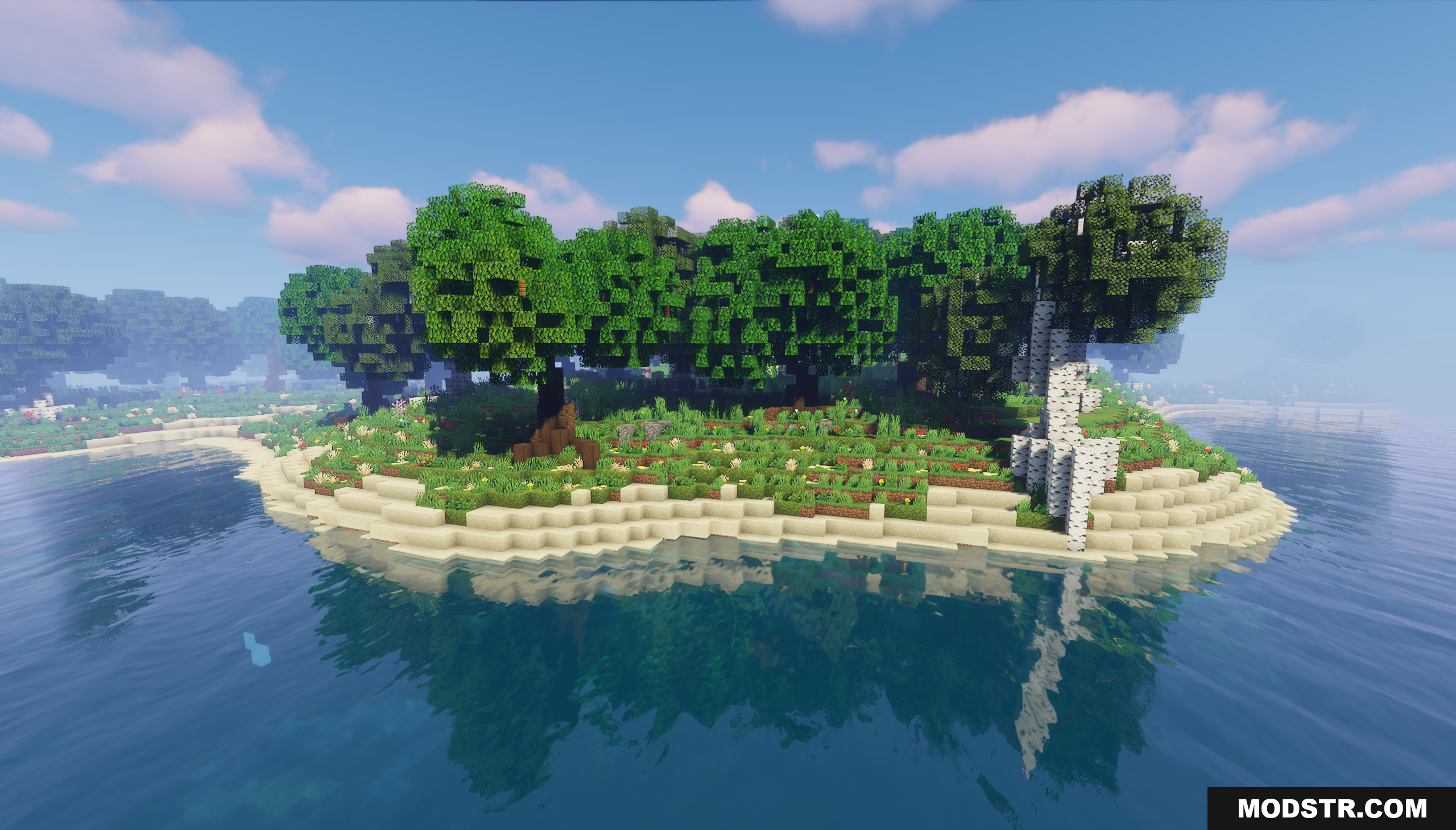 Fugue Forest Map Screenshot 8 Small forested island with sandy shores surrounded by calm blue water