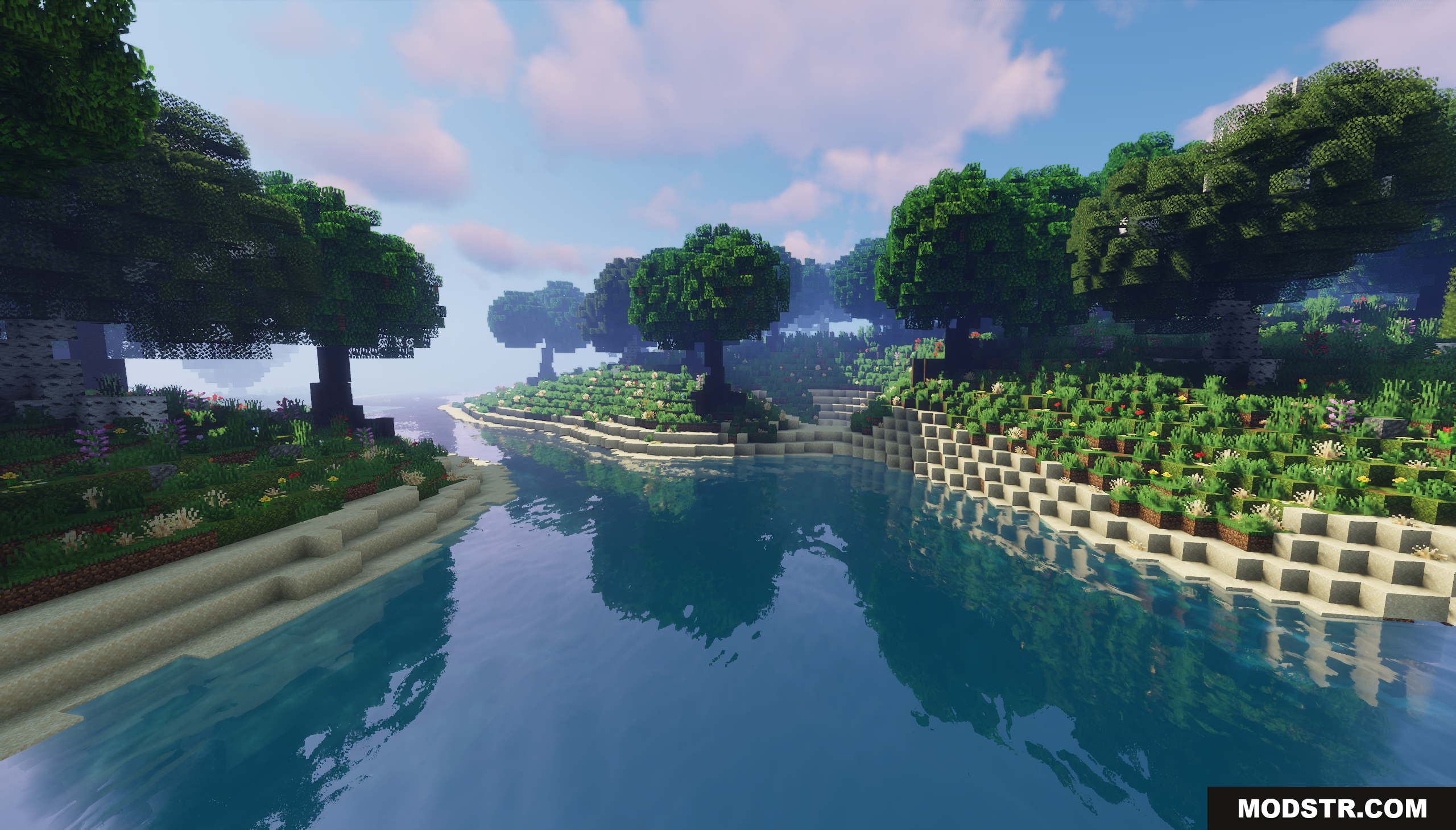 Fugue Forest Map Screenshot 5 Scenic river view in the Fugue Forest Map with custom trees