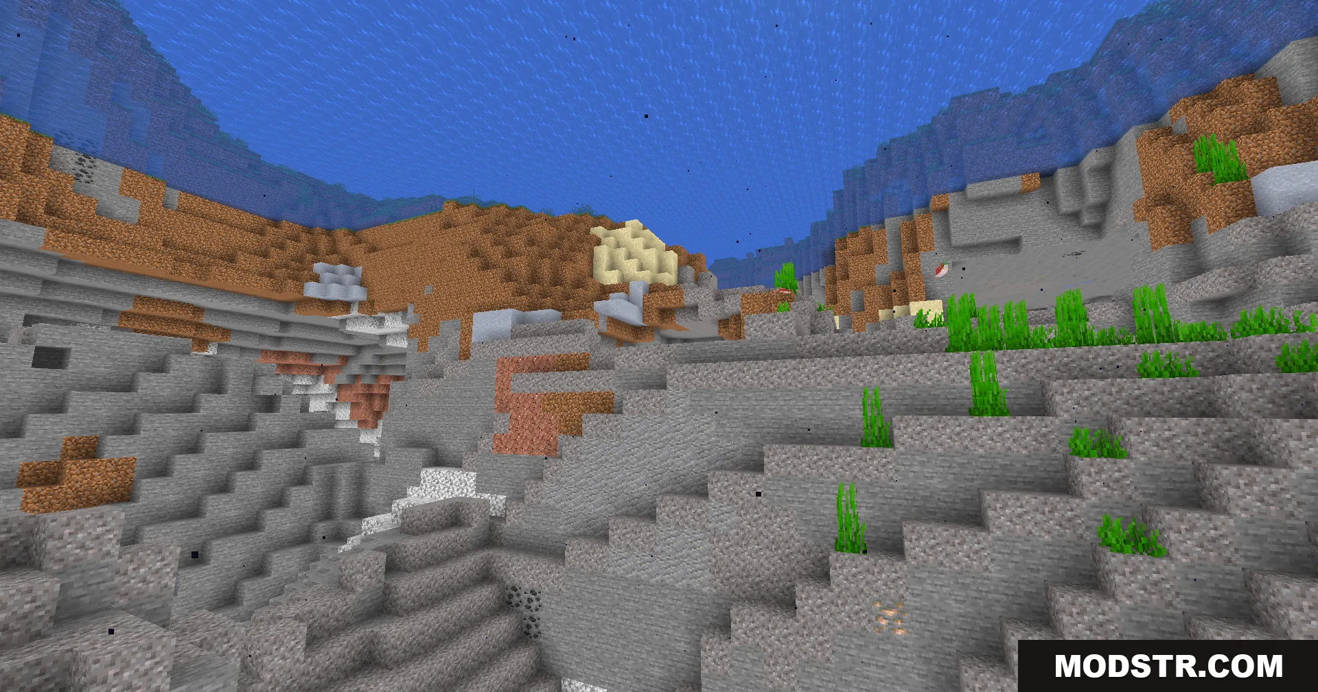 Fullbright Plus Shaders Screenshot 2 The ocean floor is clearly visible with full brightness on all blocks