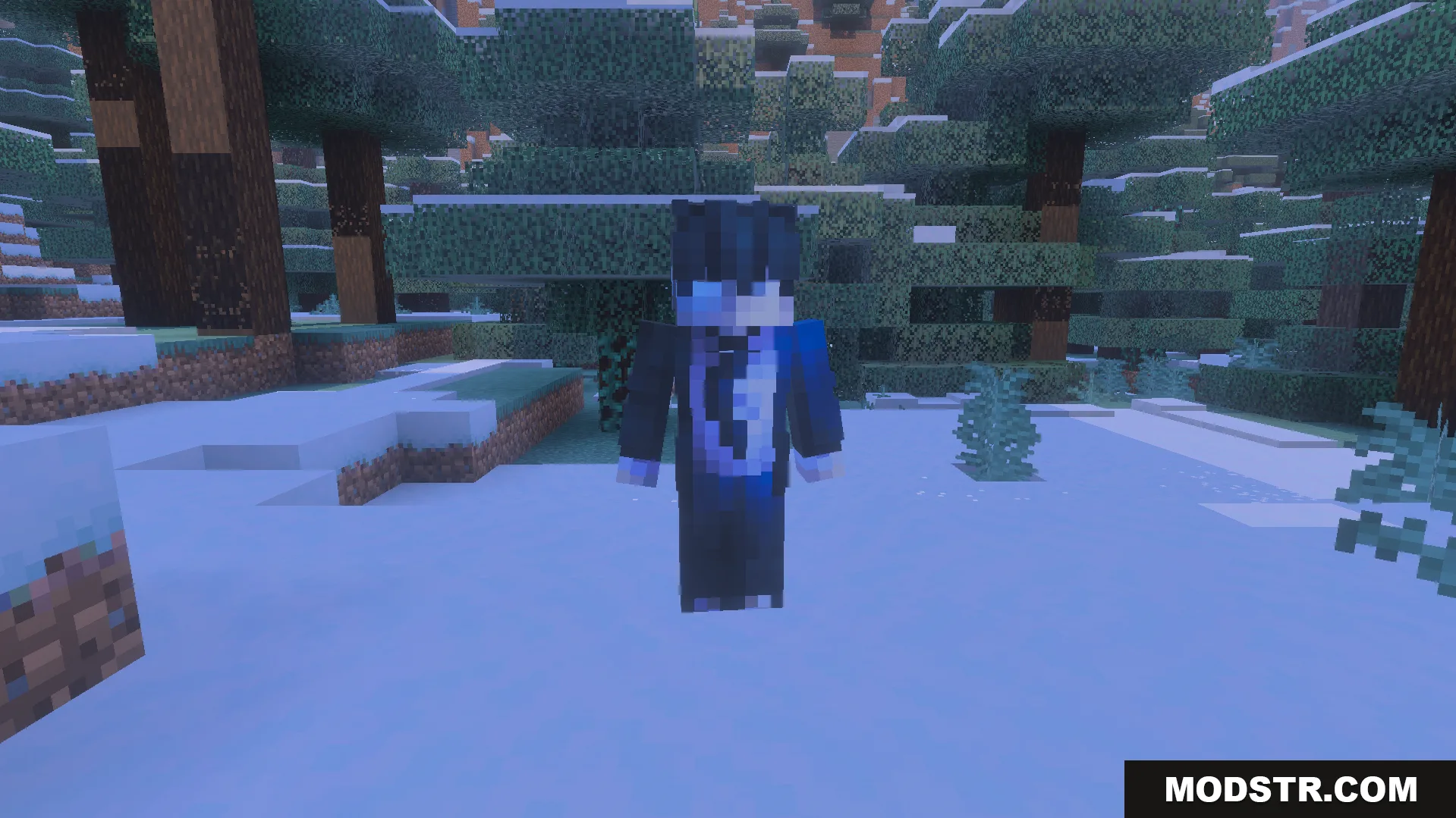 GameHunters Solo Leveling Addon Screenshot 3 Minecraft player wearing a custom skin from the GameHunters Solo Leveling Addon