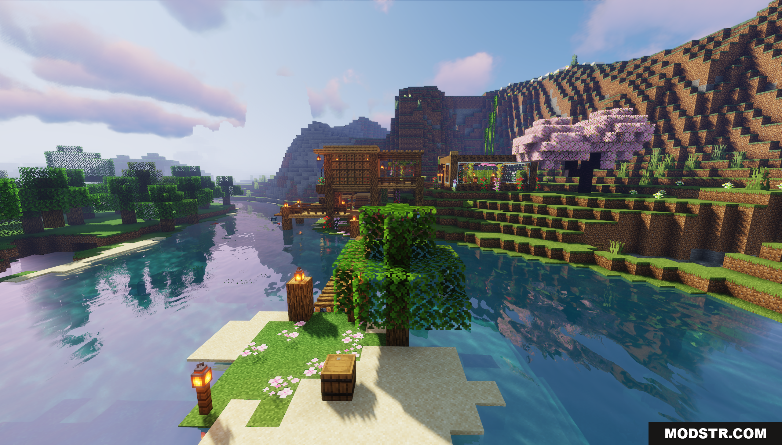 Garden House Map Screenshot 2 Scenic view of the riverside house from a small island