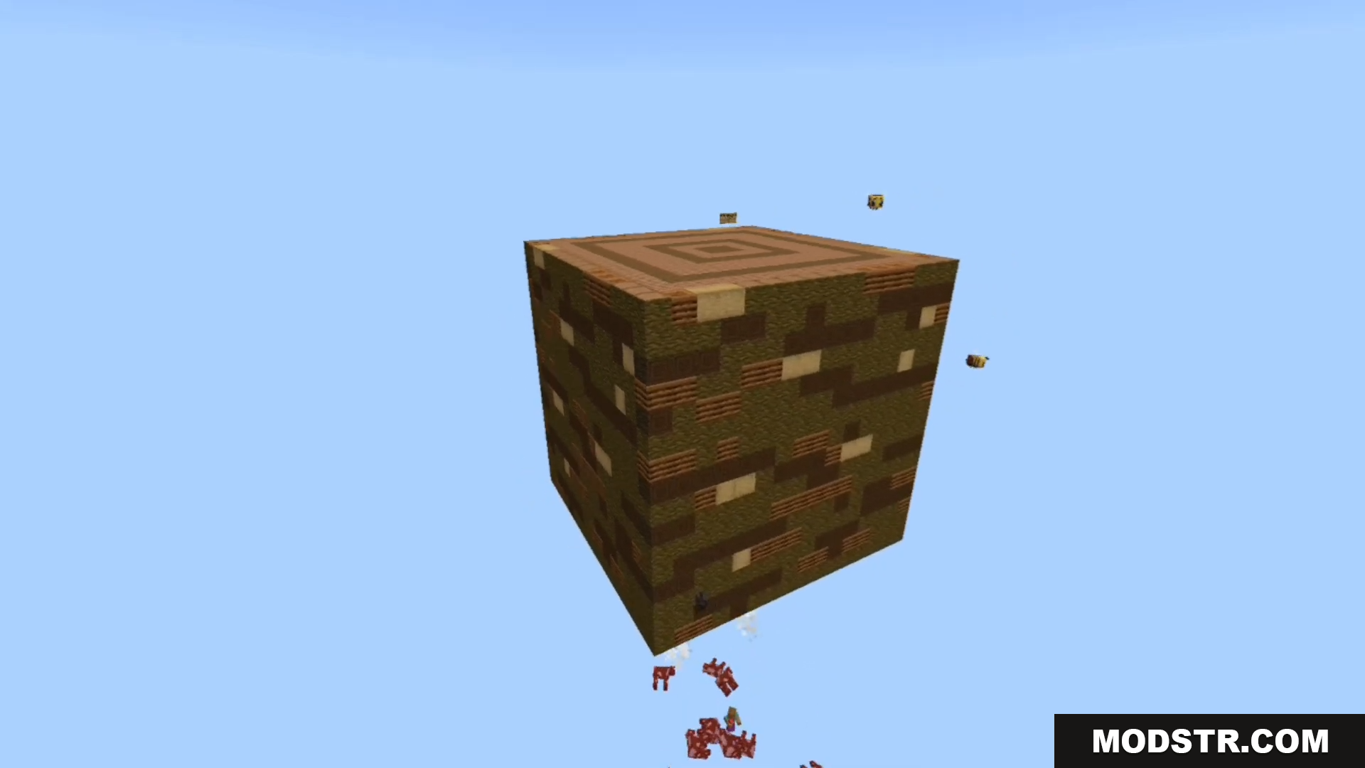 A massive wood log block to mine for sky resources