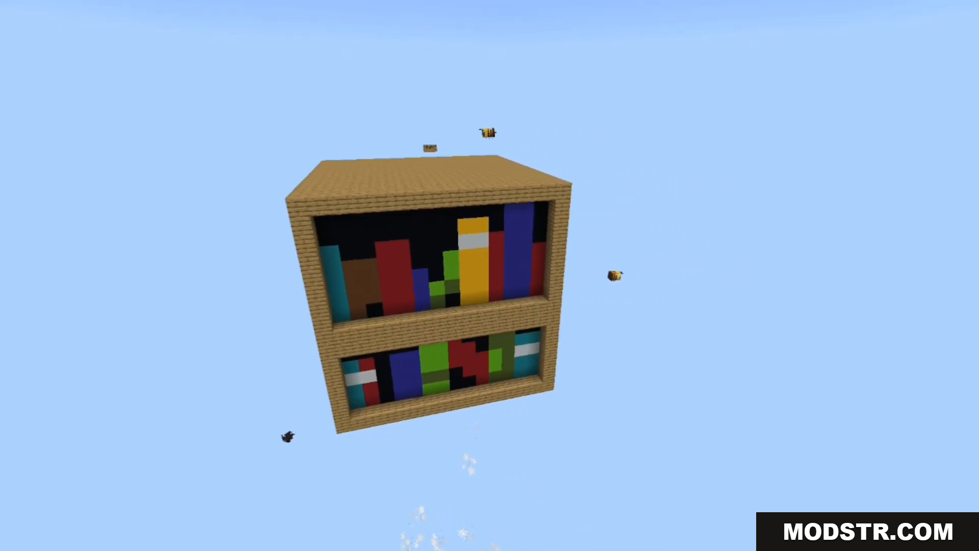 A gigantic bookshelf block provides a massive starting area
