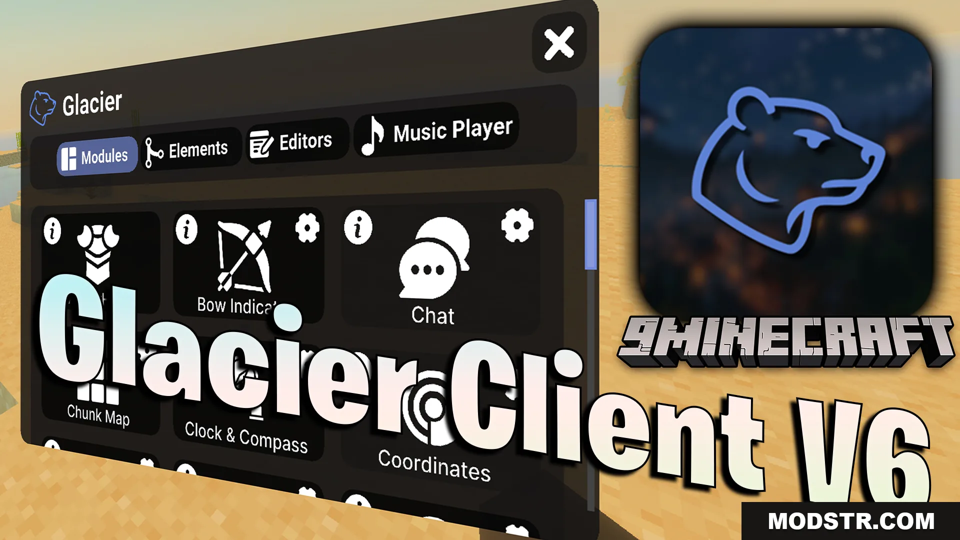 Glacier Client V6 Texture Pack (26.x, 1.21) – Boost Frame Rates And Customize Game Menus cover art