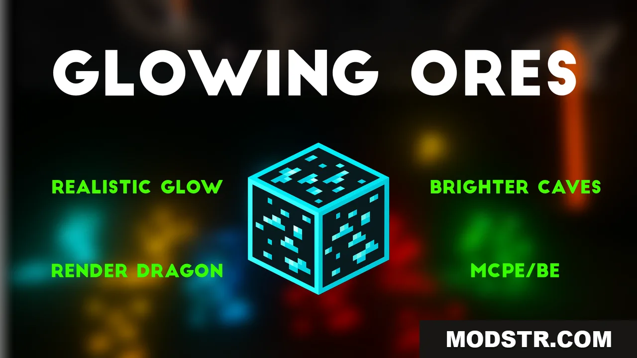 Glowing Ores Texture Pack (26.x, 1.21) – MCPE/Bedrock
