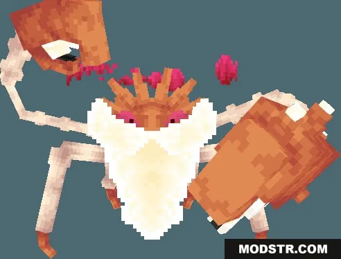 A giant pixelated Kingler model with massive orange claws and white beard