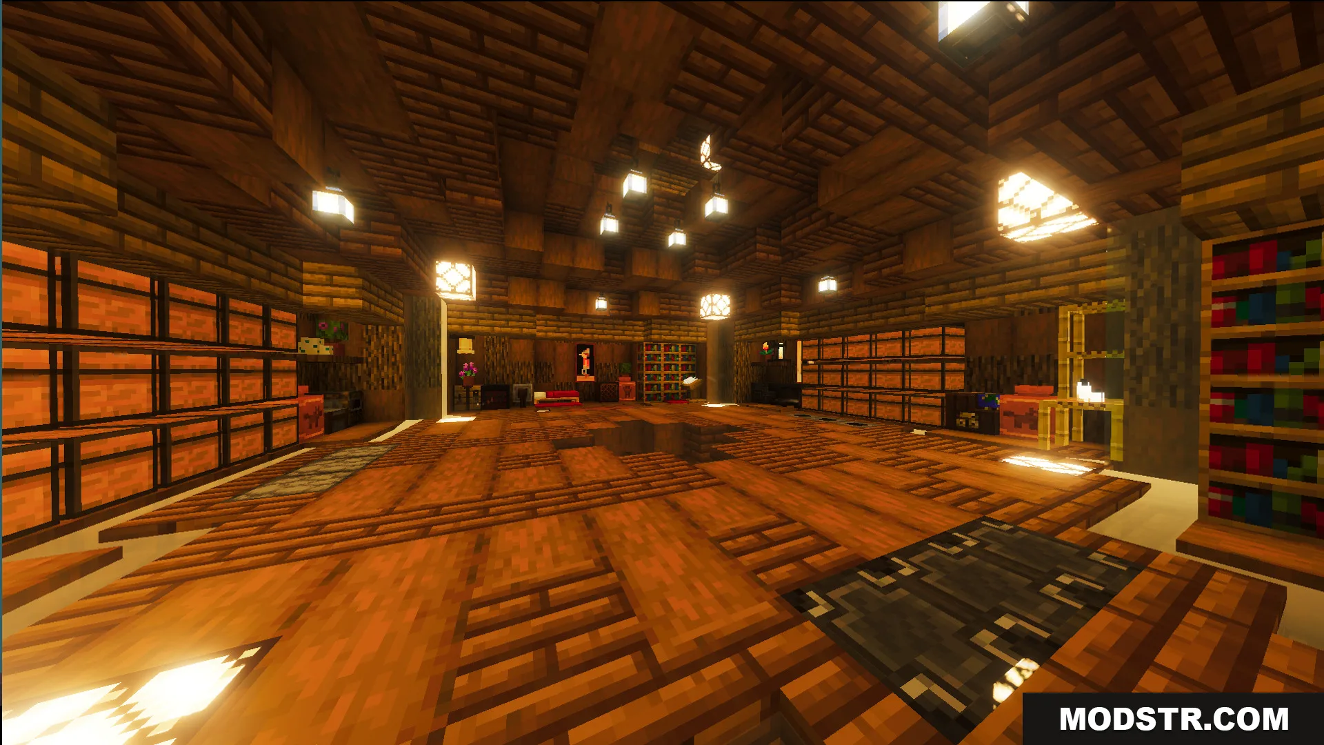 A cozy wooden storage