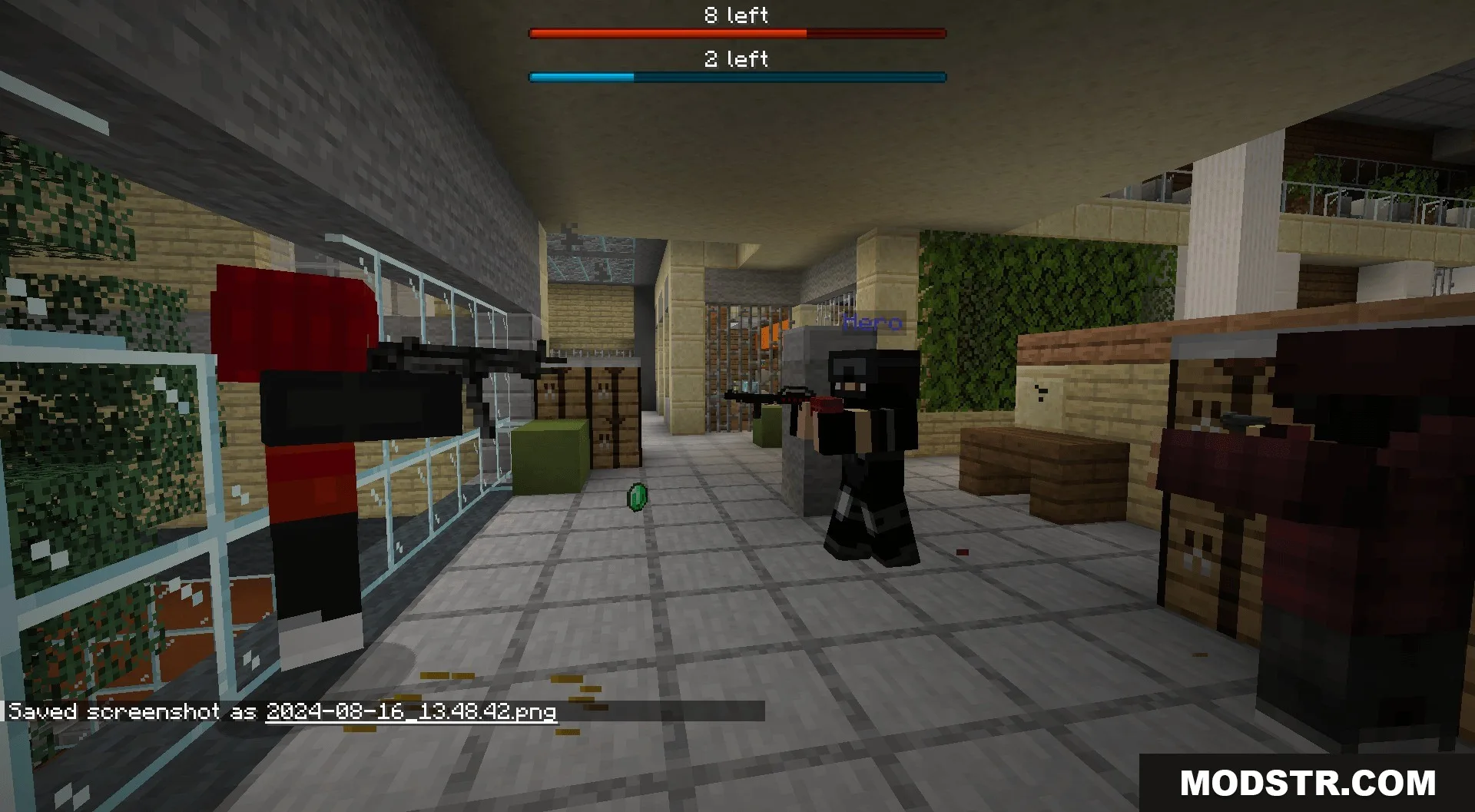 Guns Gadgetery & Mission Editor Data Pack Screenshot 8 Tactical combat scene featuring characters with guns inside a modern office building