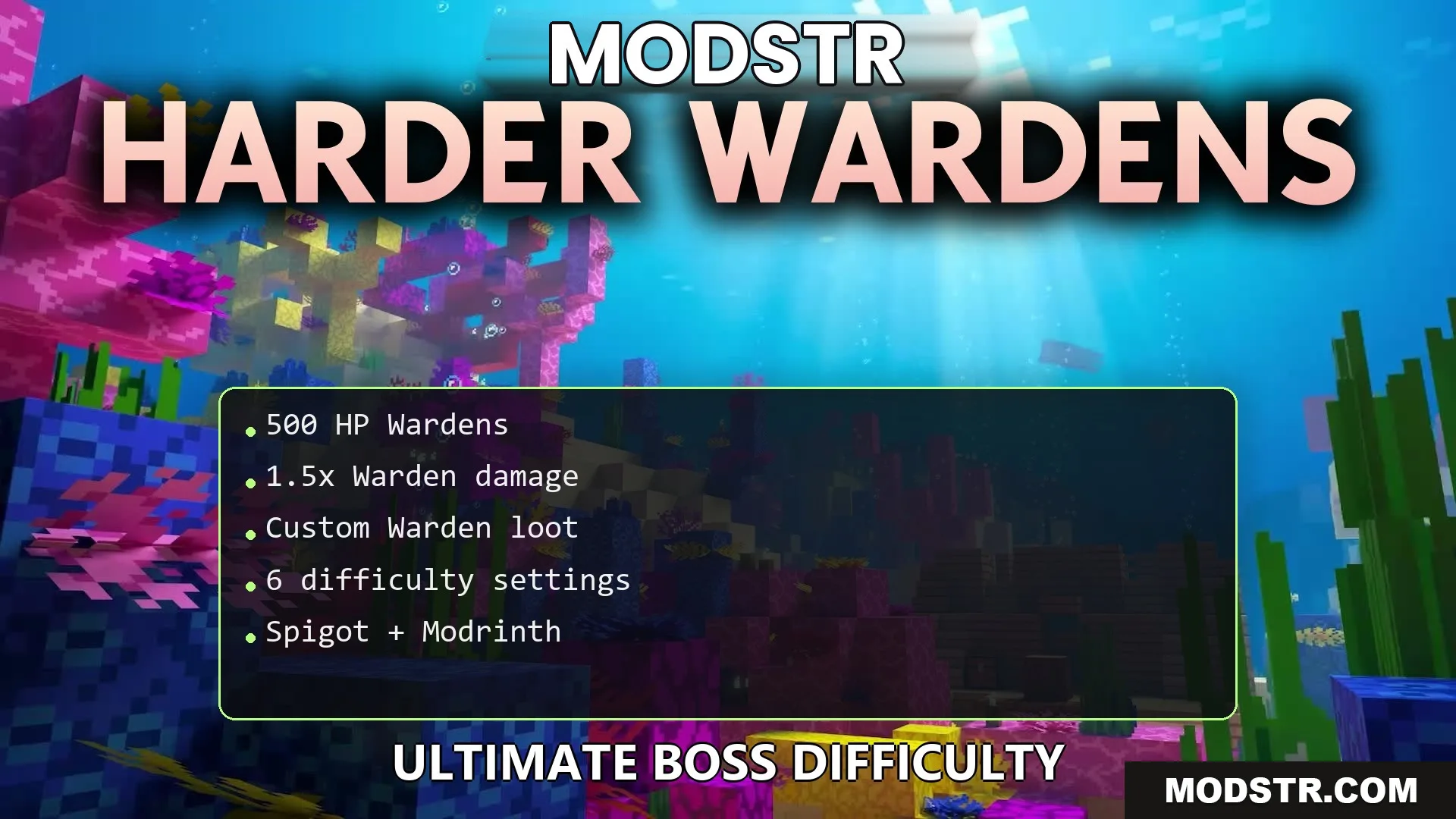 Harder Wardens Plugin (26.2, 1.21.1) – Turn the Scariest Mob Into a Rewarding cover art