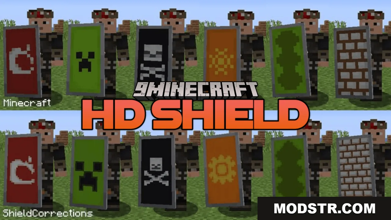 HD Shield Resource Pack (26.1.2, 1.20.1) – Crystal Clear Custom Shield Banners cover art
