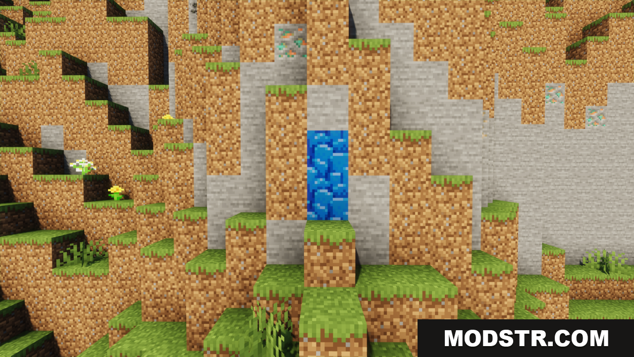 Highlighted Netherite Ancient Debris Jannik6879 Texture Pack Screenshot 9 A single blue Ancient Debris block inside a cliff