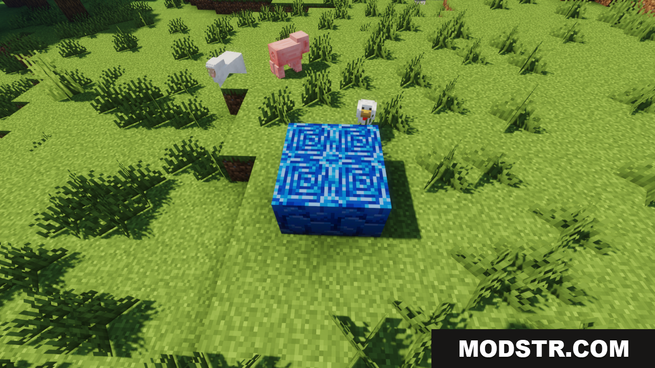 Highlighted Netherite Ancient Debris Jannik6879 Texture Pack Screenshot 4 A bright blue ancient debris block on a grassy field