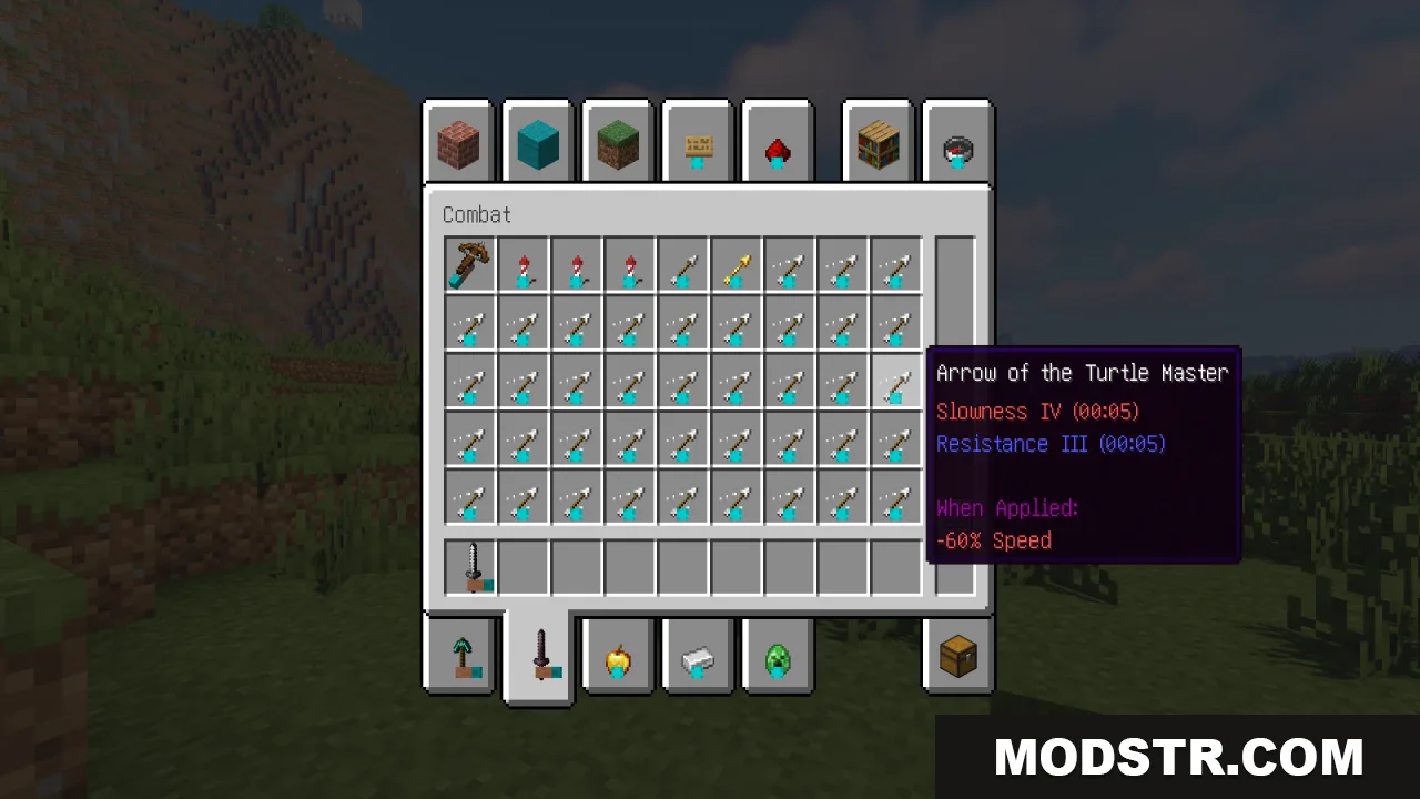Hold in Hands Resource Pack Screenshot 4 Hovering over Arrow of the Turtle Master in the creative inventory