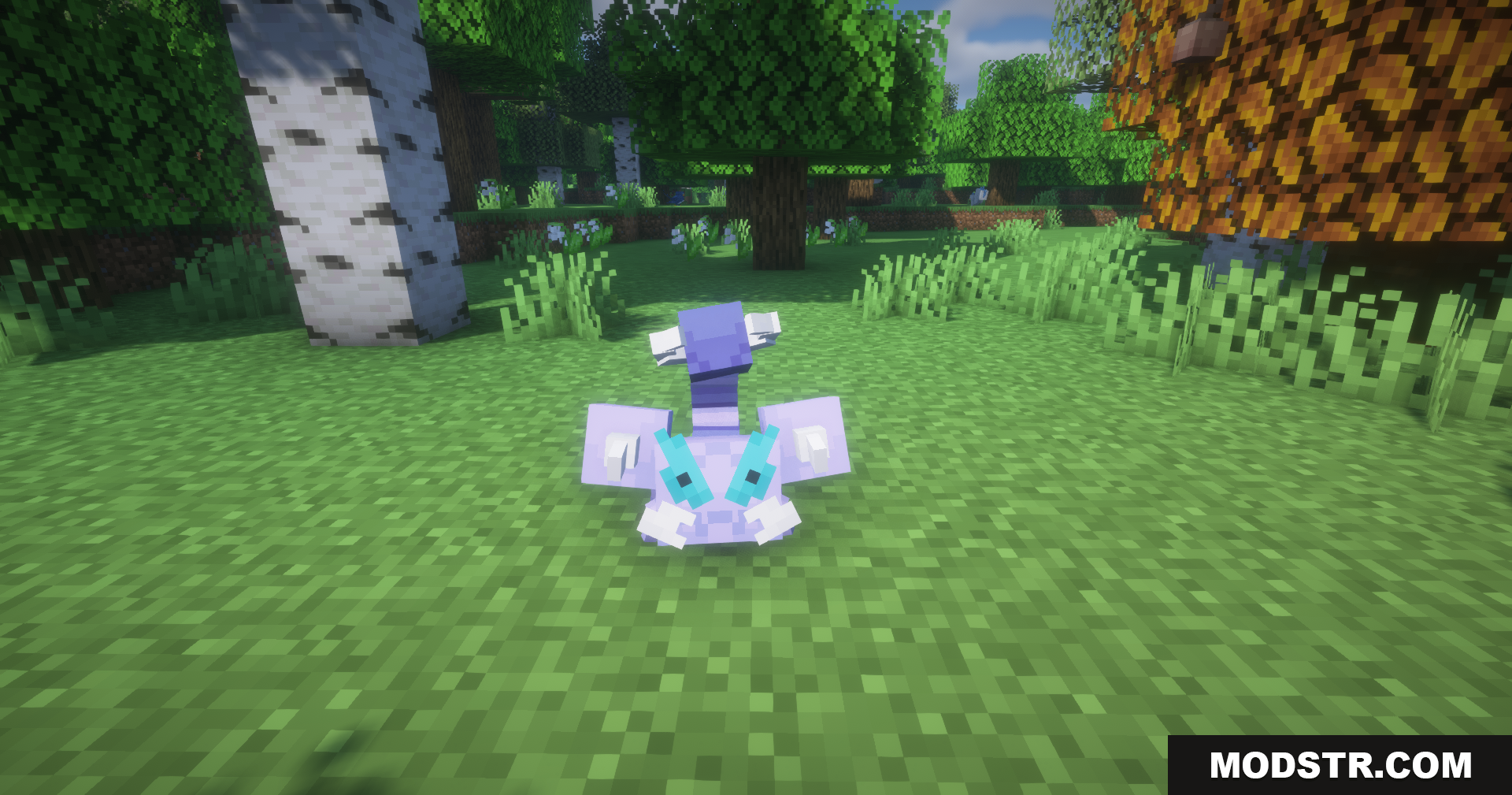 Hydro Reanimodel Data Pack Screenshot 5 A small Meditite Pokémon sits in a birch forest