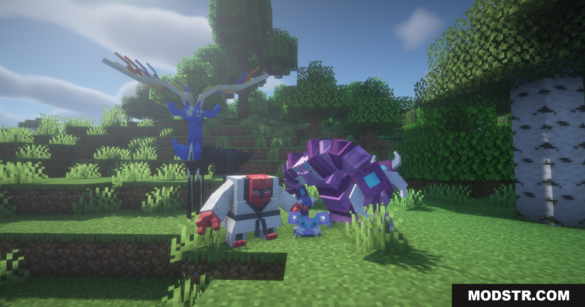 Hydro Reanimodel Data Pack Screenshot 9 Throh, Drapion, and Xerneas models in a clearing