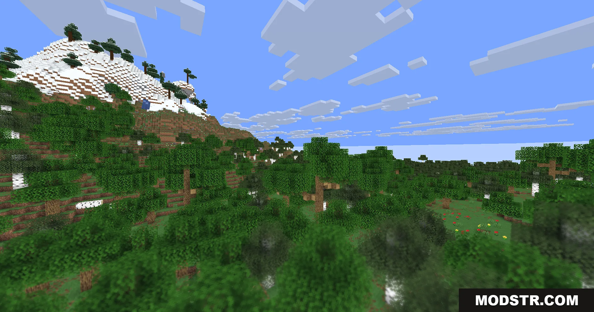 Hyperopia Shaders Screenshot 9 Hyperopia Shaders makes distant snowy mountains sharp while blurring the nearby green forest