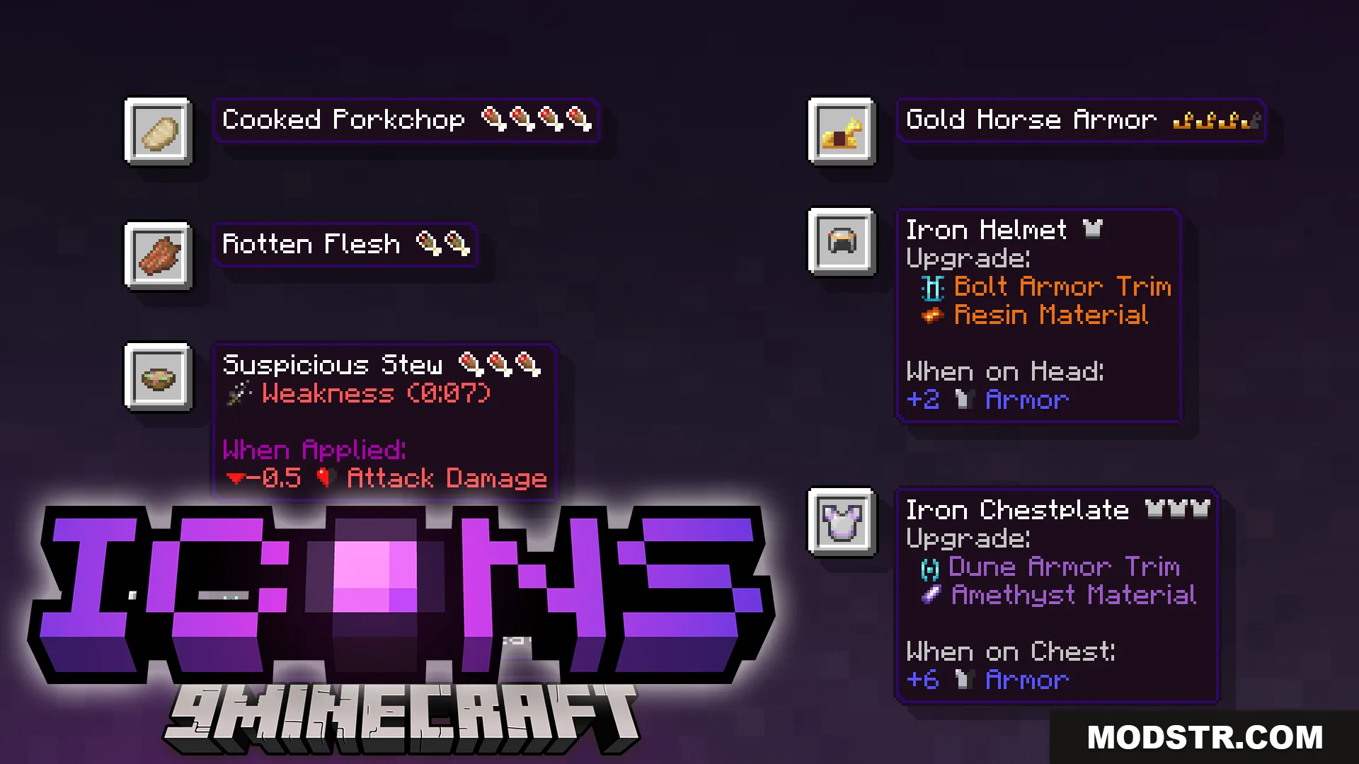 Icons Bedrock Edition Texture Pack (26.x, 1.21) – Visual Icons For Menus And Item Names