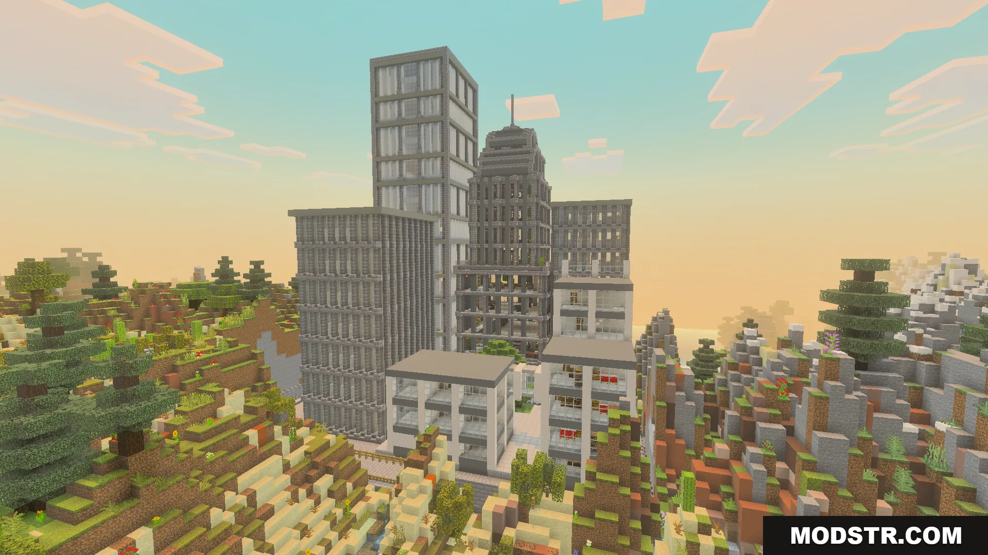 Immersion Earth 2027 Map Screenshot 5 Một thành phố hiện đại với các tòa nhà cao tầng