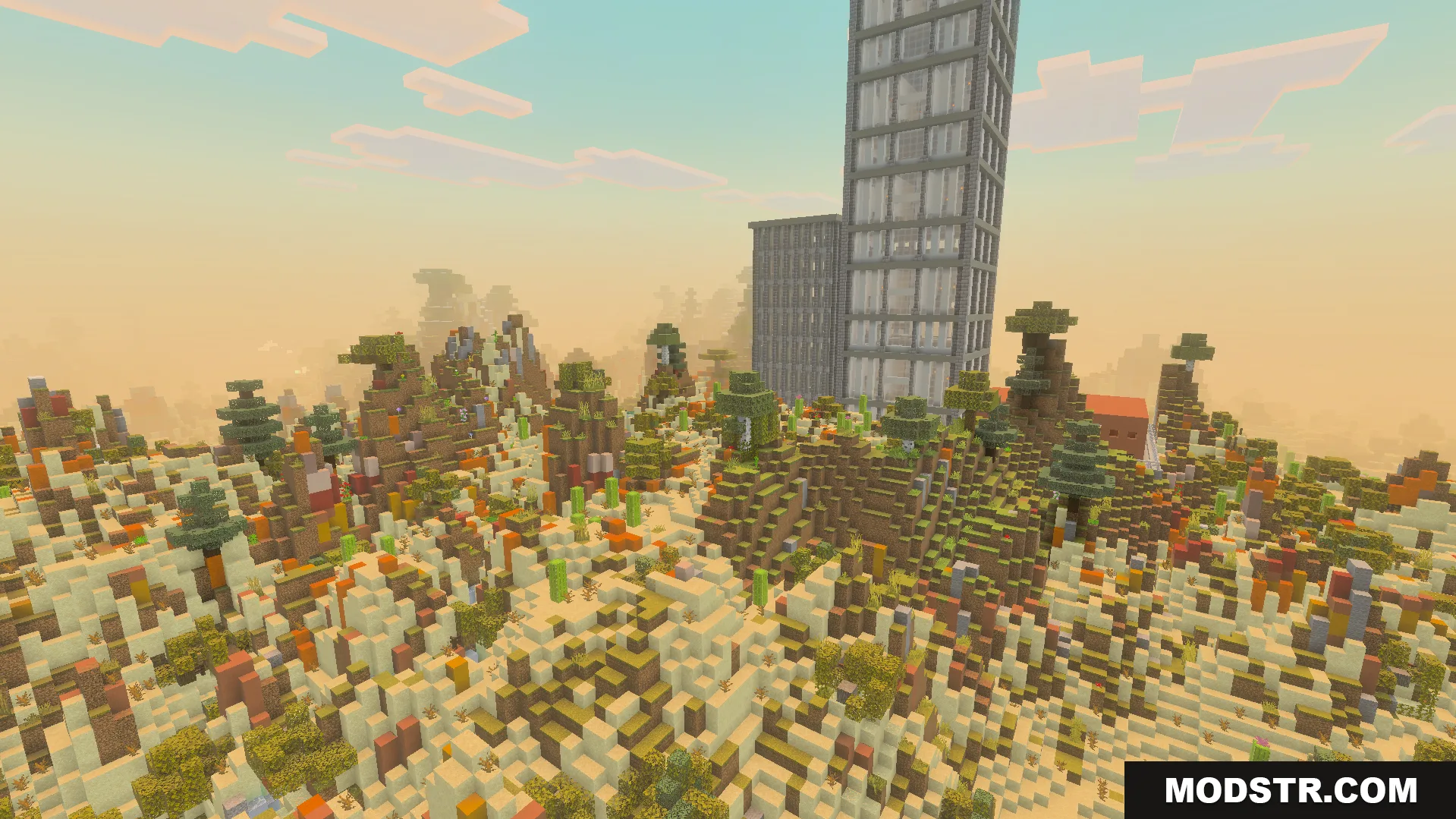 Immersion Earth 2027 Map Screenshot 7 A tall grey building stands in a desert landscape