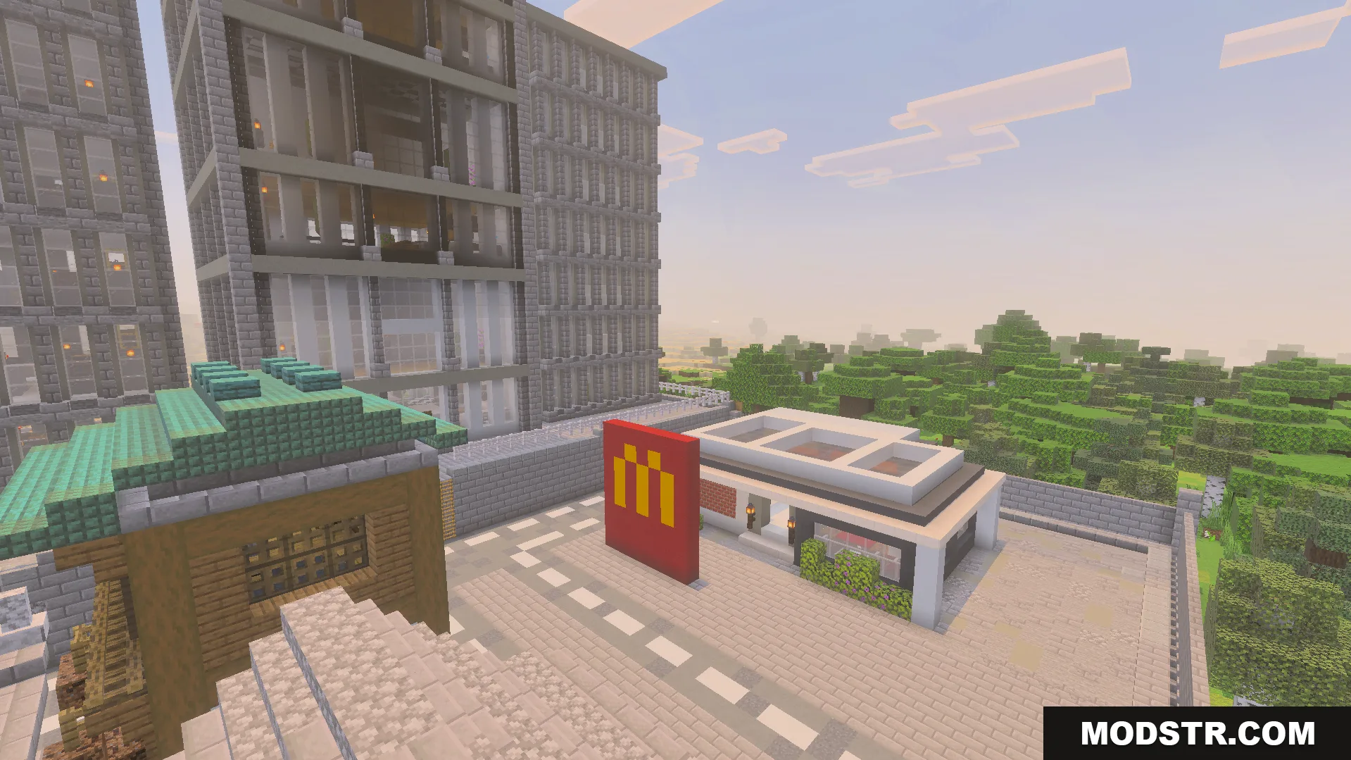 Immersion Earth 2027 Map Screenshot 9 McDonalds restaurant next to tall grey building