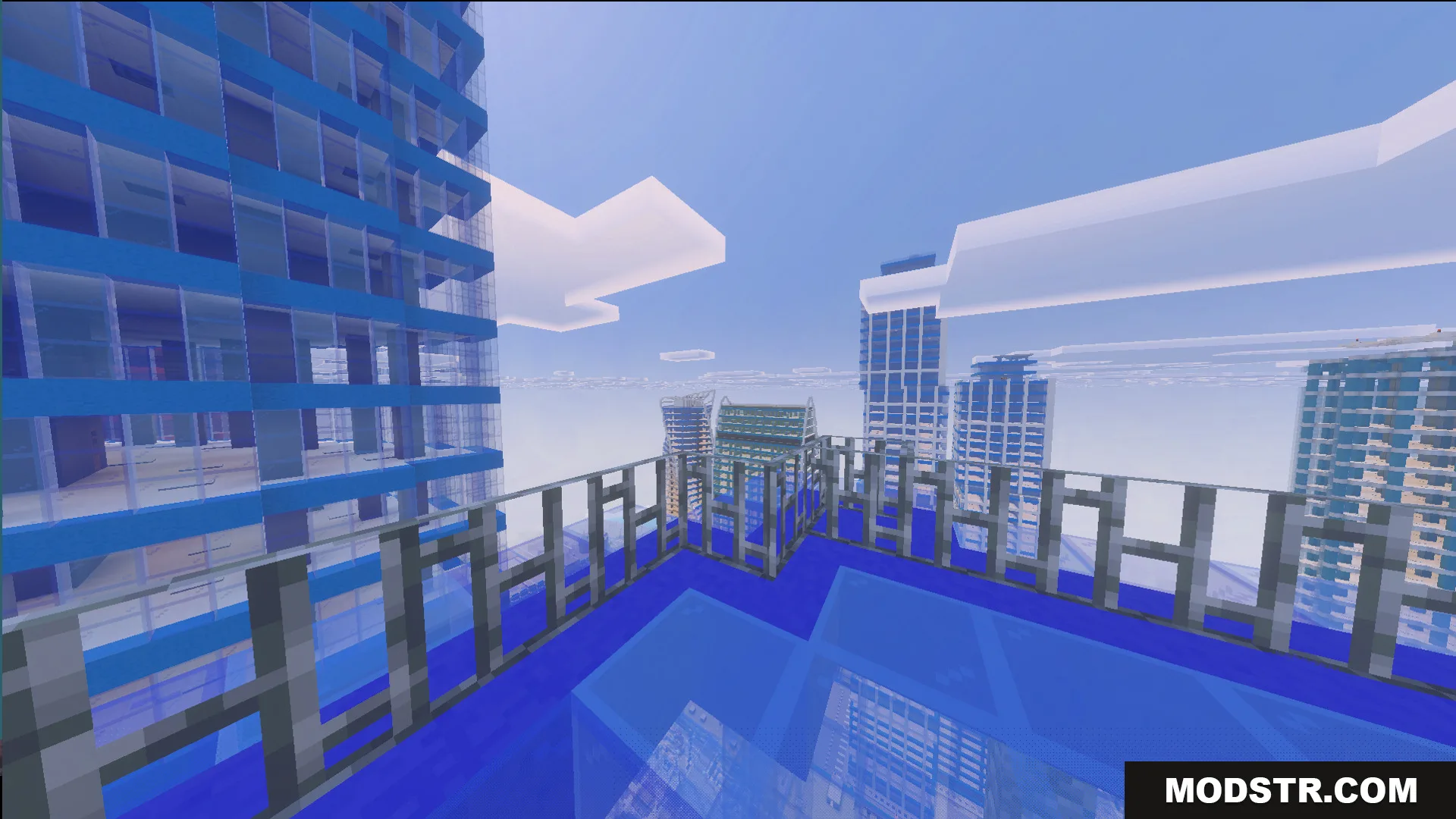 Immersion Moscow Map Screenshot 4 View from a high balcony with iron railings overlooking a large urban city