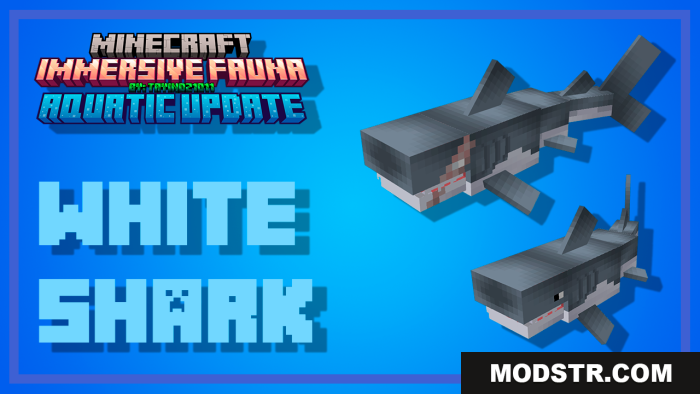 Immersive Fauna Aquatic Update features a blocky white shark model
