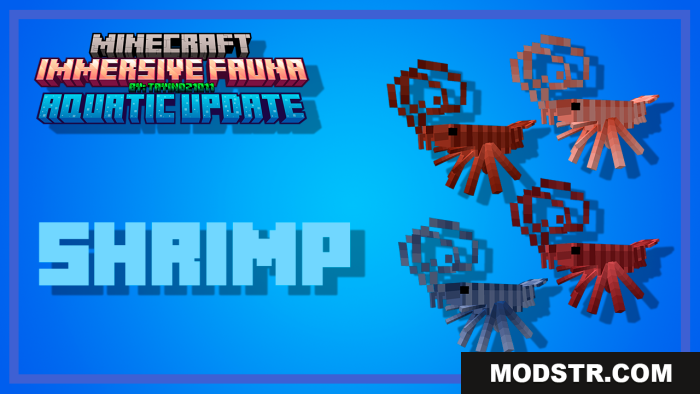 Immersive Fauna Aquatic Update introduces various shrimp to Minecraft Bedrock
