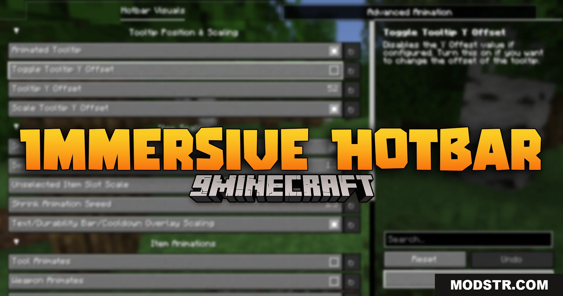 Immersive Hotbar Mod (26.2, 1.20.1) – Animated Item Interactions