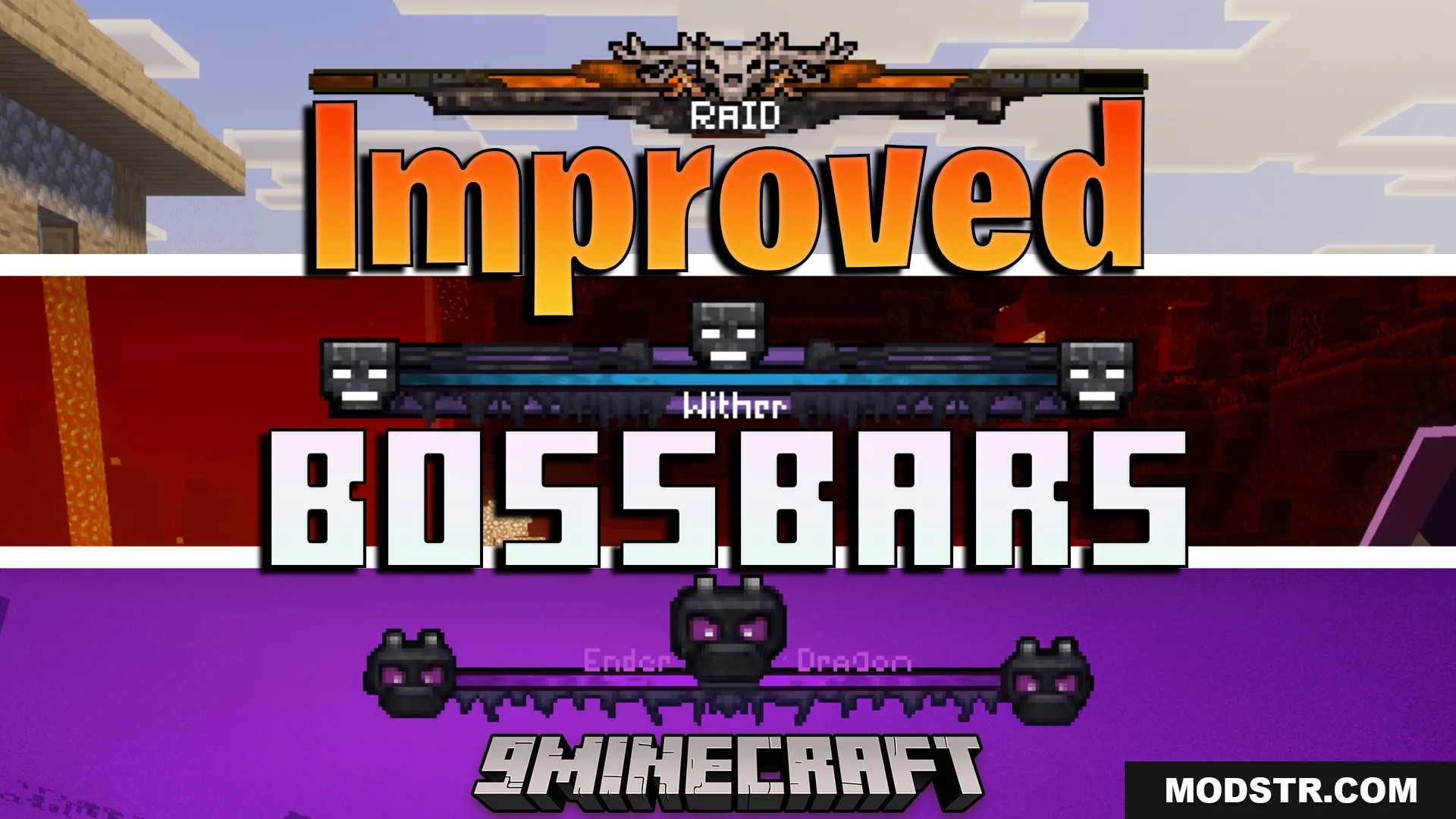 Improved Bossbars Texture Pack (26.x, 1.21) – Custom Fantasy Boss Health Bar Designs cover art