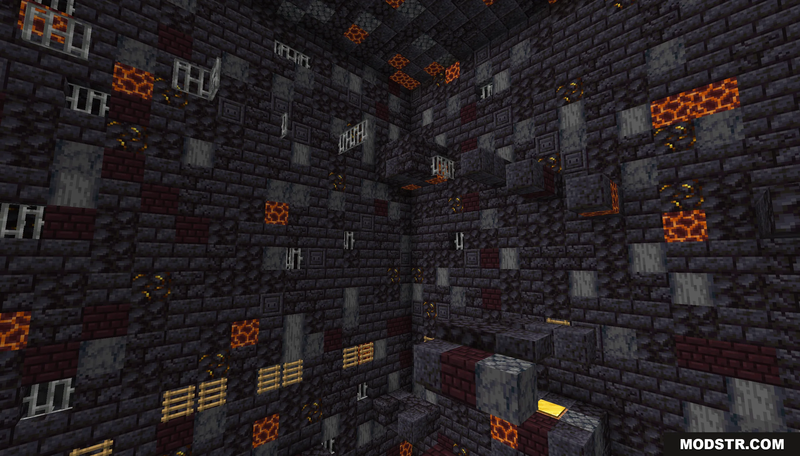 Infinite Tower Parkour Map Screenshot 10 Challenging vertical parkour course constructed with blackstone and glowing magma blocks