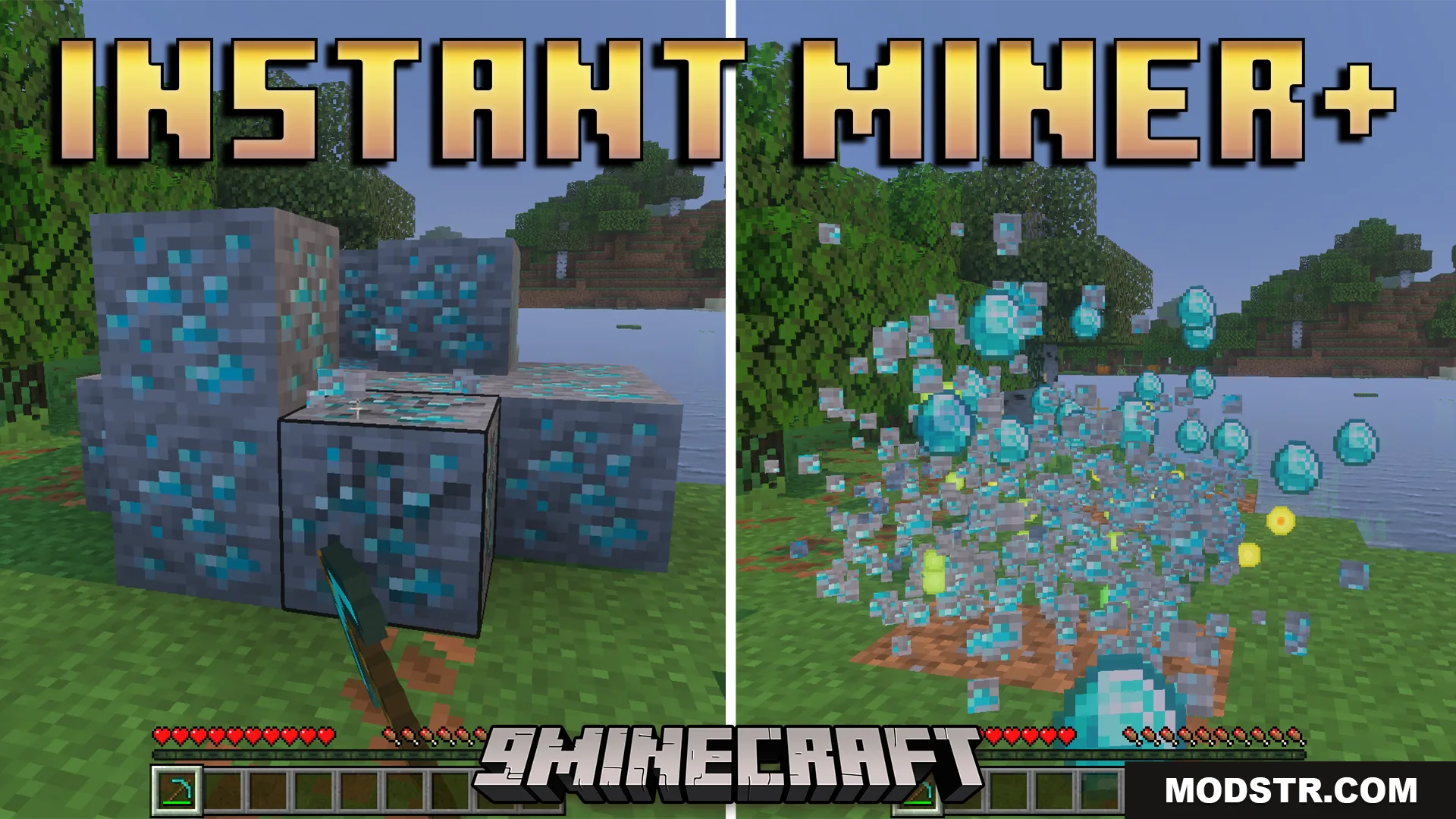 Instant Miner Plus Addon (26.x, 1.21) – Mine Blocks Instantly With Auto Item Pickup
