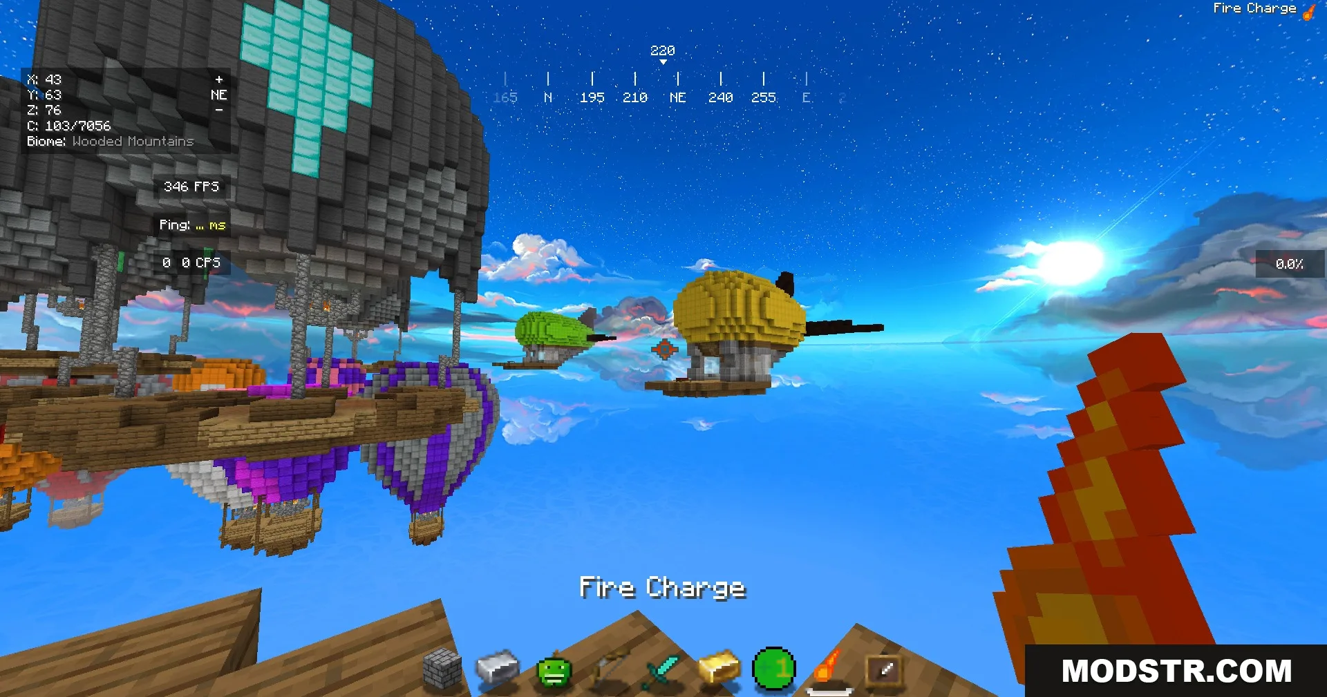 Jef's Better Bedwars Jefwars Resource Pack Screenshot 3 Player holding a fire charge from Jefs Better Bedwars Jefwars Resource Pack