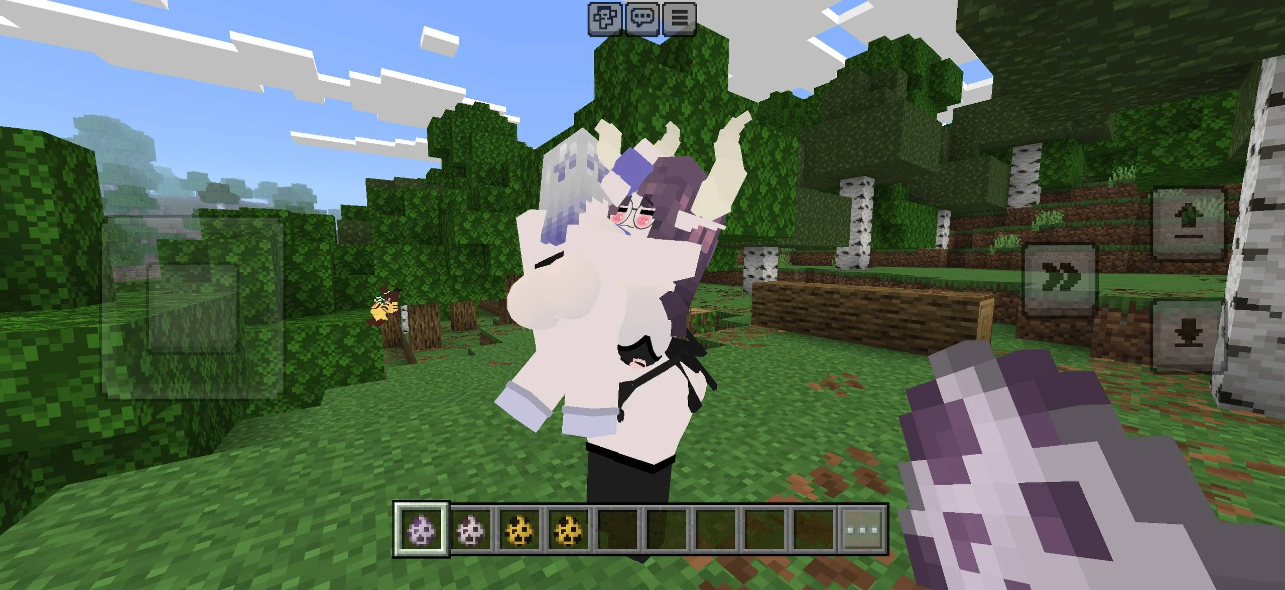 Manglelie and Galath interaction in Jenny Mod for Minecraft PE