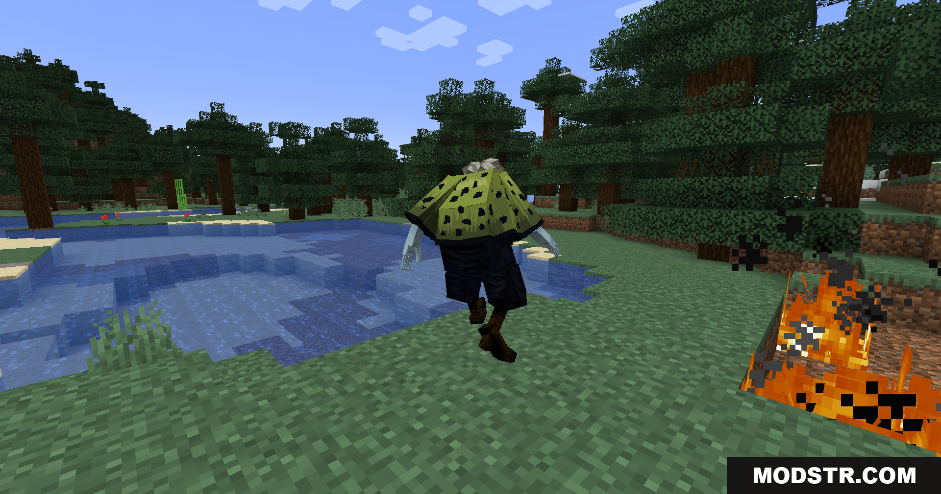 Jujutsu Kaisen Ultimate Plus Mod Screenshot 13 Jogo cursed spirit mob walking near a fire