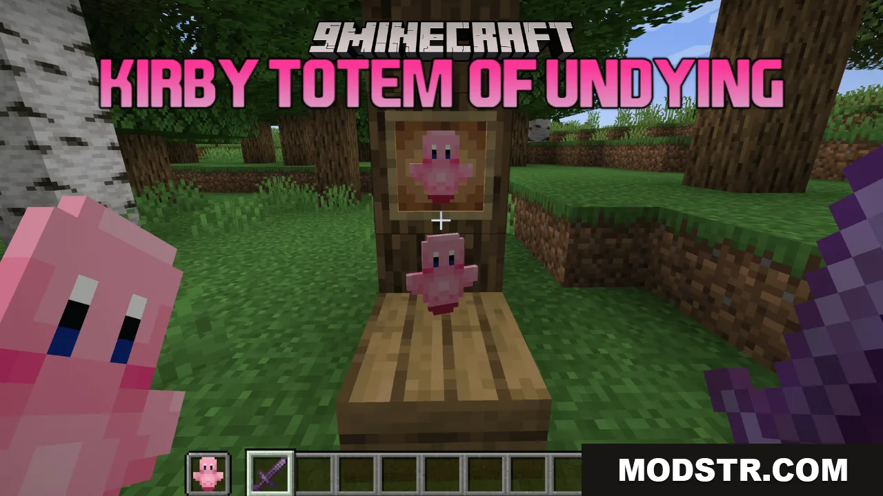 Kirby Totem of Undying Resource Pack (1.21.11, 1.21.1) – Lovely Figure Into Your Game cover art