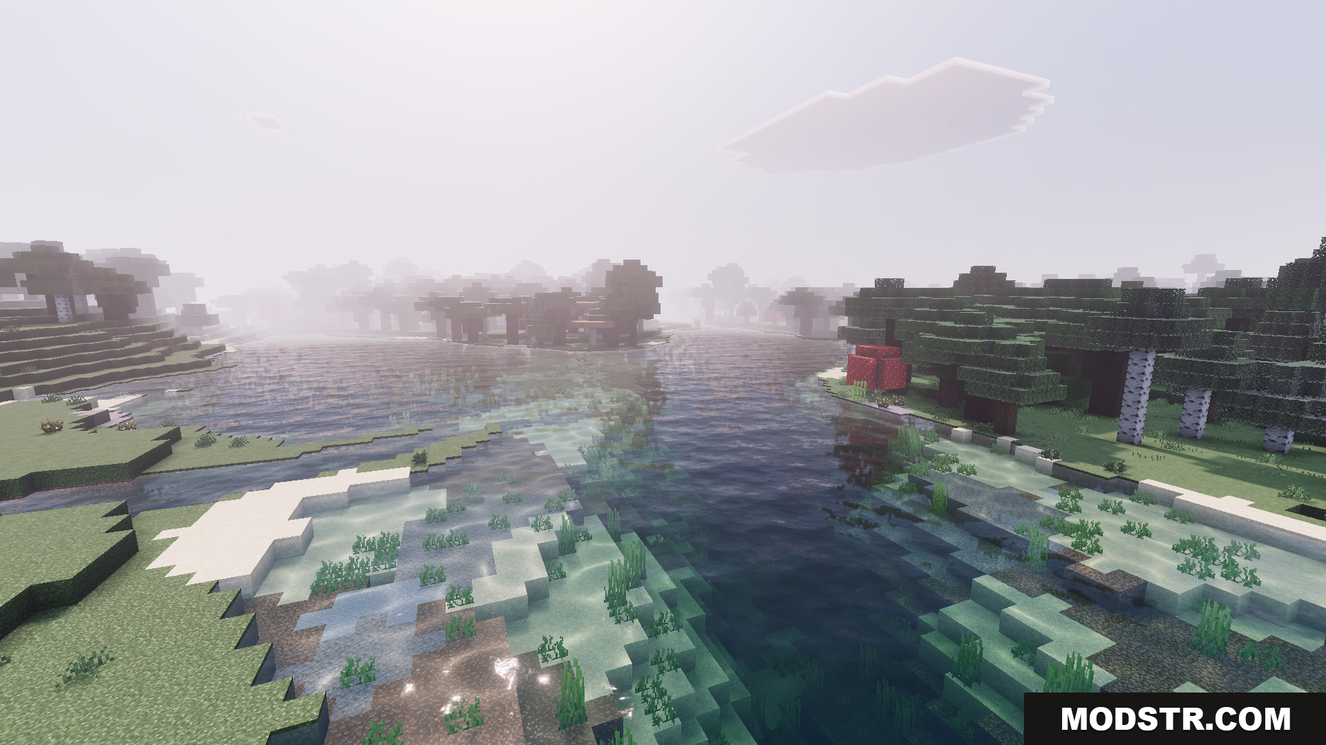 Klash Visuals Deferred PBR Texture Pack Screenshot 4 new deferred lighting system brings better lighting to a foggy river biome