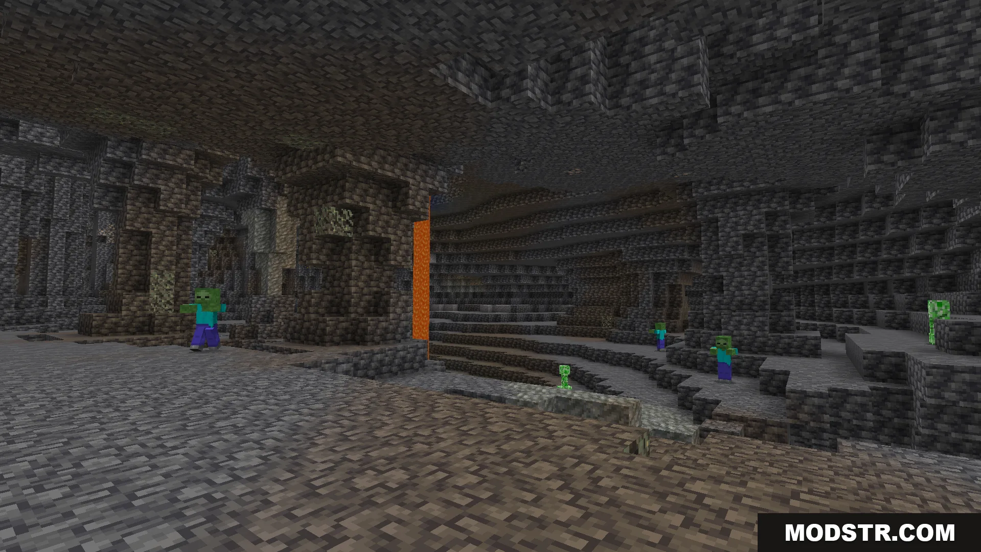 KnightShadows Night Vision Addon allows players to see clearly in dark underground caves