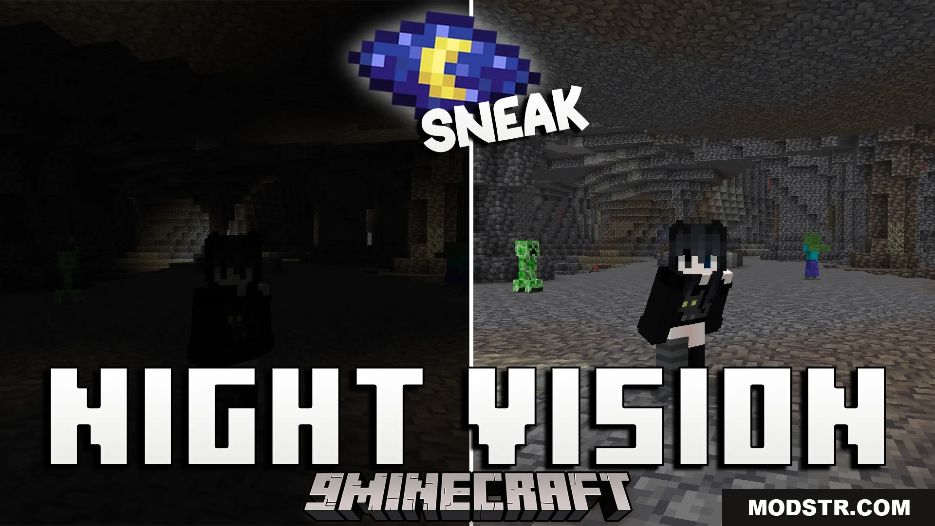 KnightShadows Night Vision Addon (26.x, 1.21) – See Perfectly In Dark Caves And At Night