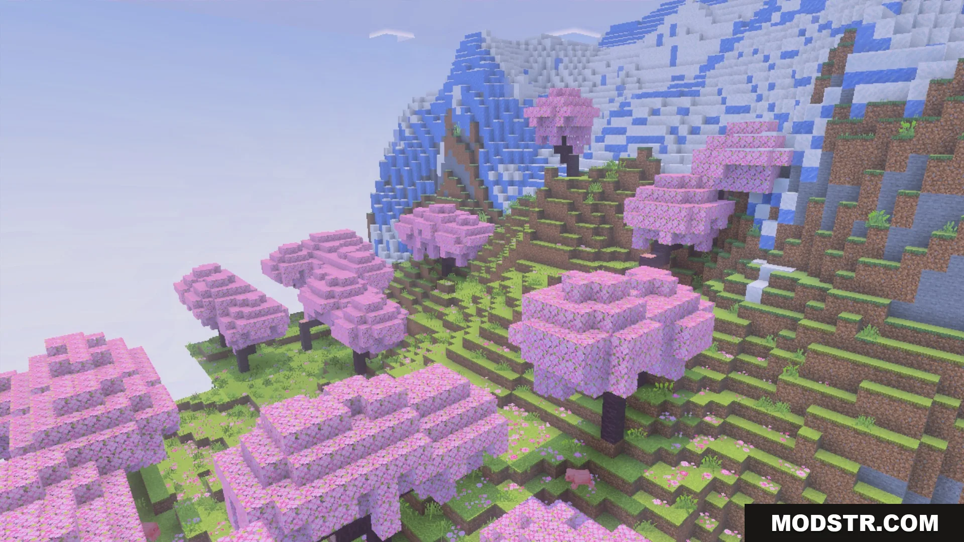 Cherry blossom trees and flowers rendered with the La Nature foliage textures
