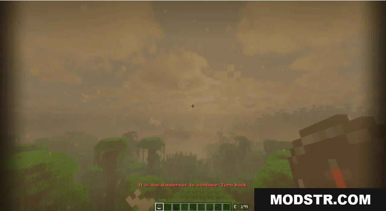 Red warning text appears when a player reaches the dangerous map edge